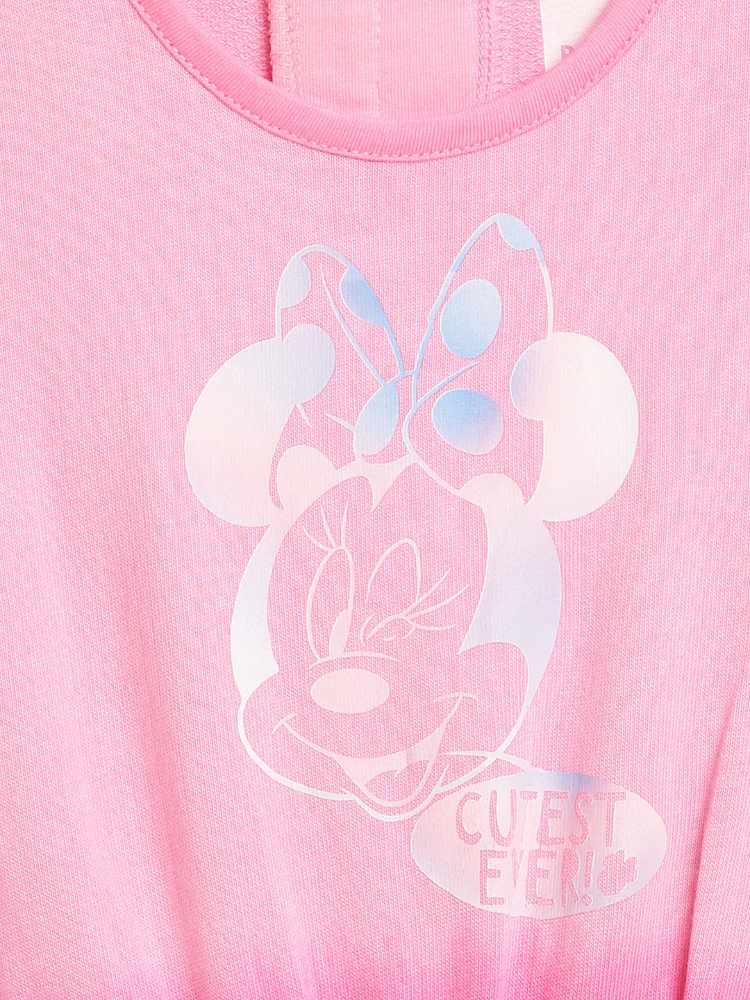 Blue Giraffe Girls Pink Solid Round Neck Playsuit - Image 2
