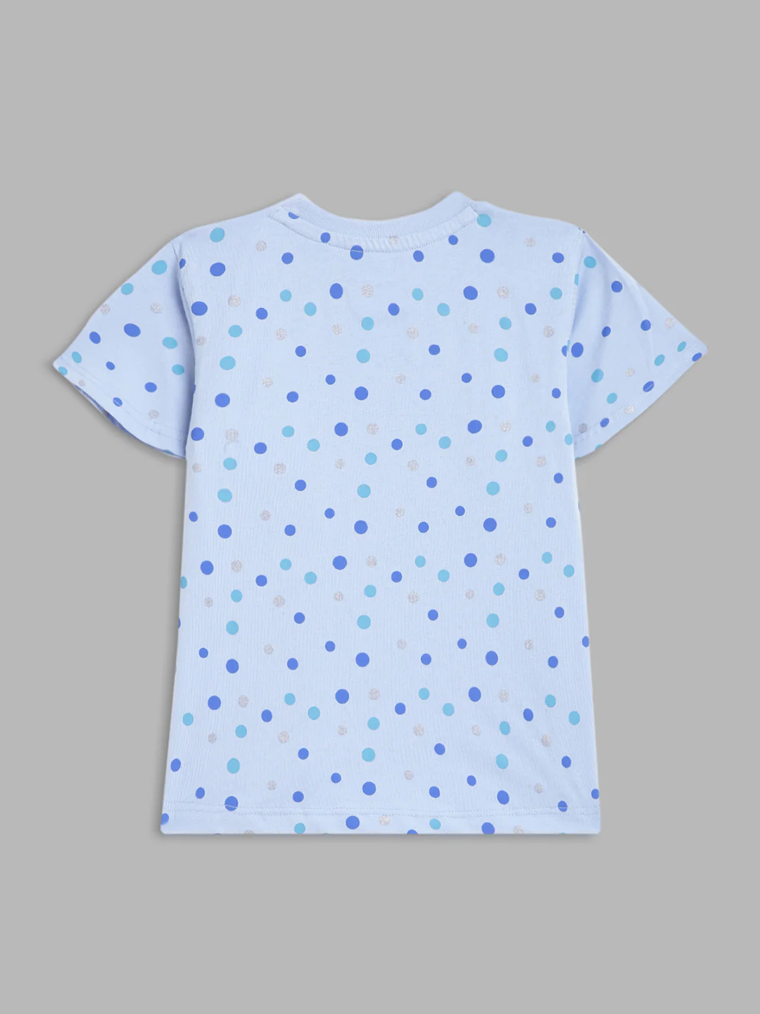Blue Giraffe Girls Blue Printed Round Neck Short Sleeves Tshirt - Image 2