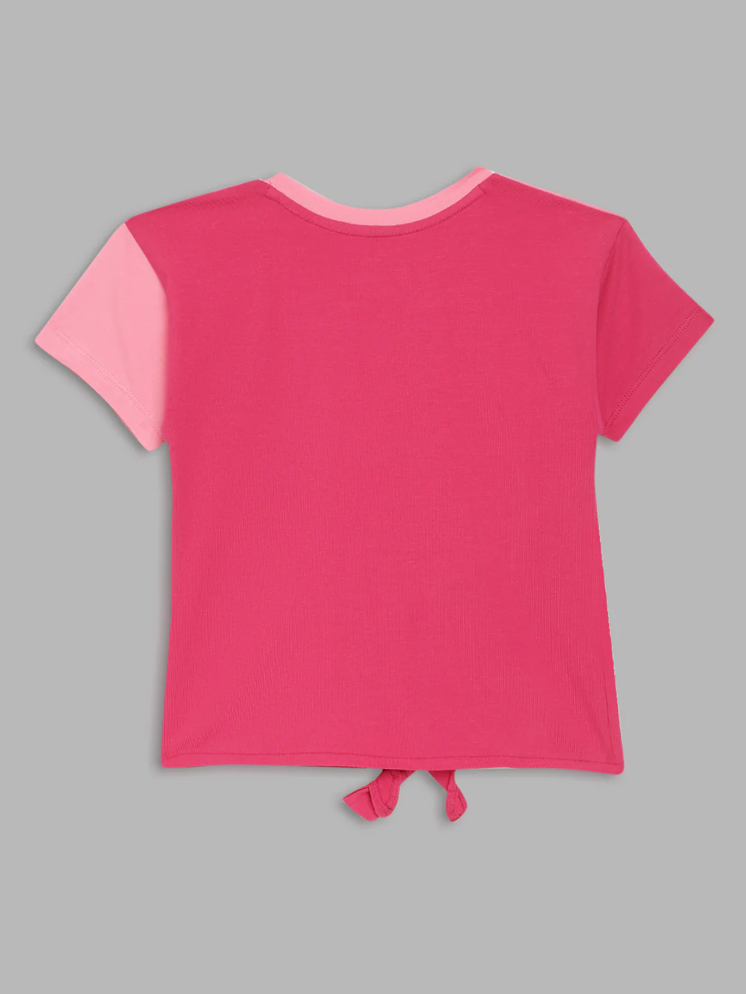 Blue Giraffe Kids Pink Printed Mickey Regular Fit Tshirt - Image 2