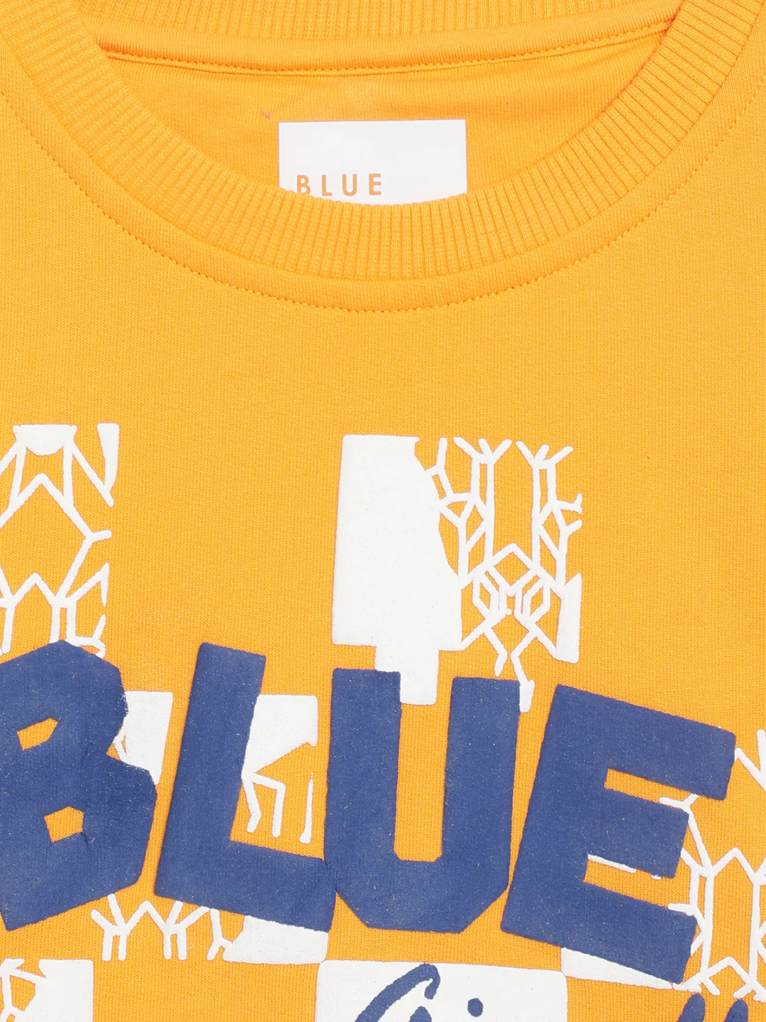 Blue Giraffe Boys Yellow Solid Round Neck TShirt - Image 3