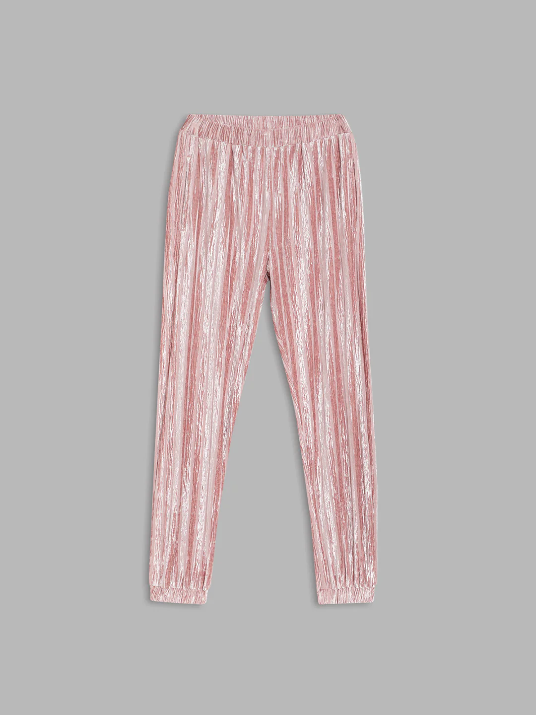 Blue Giraffe Girls Peach Solid Regular Fit Sweatpant