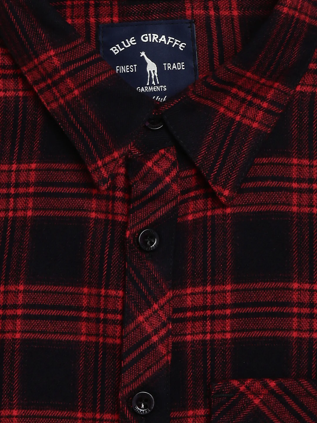 Blue Giraffe Boys Red Checked Shirt - Image 3