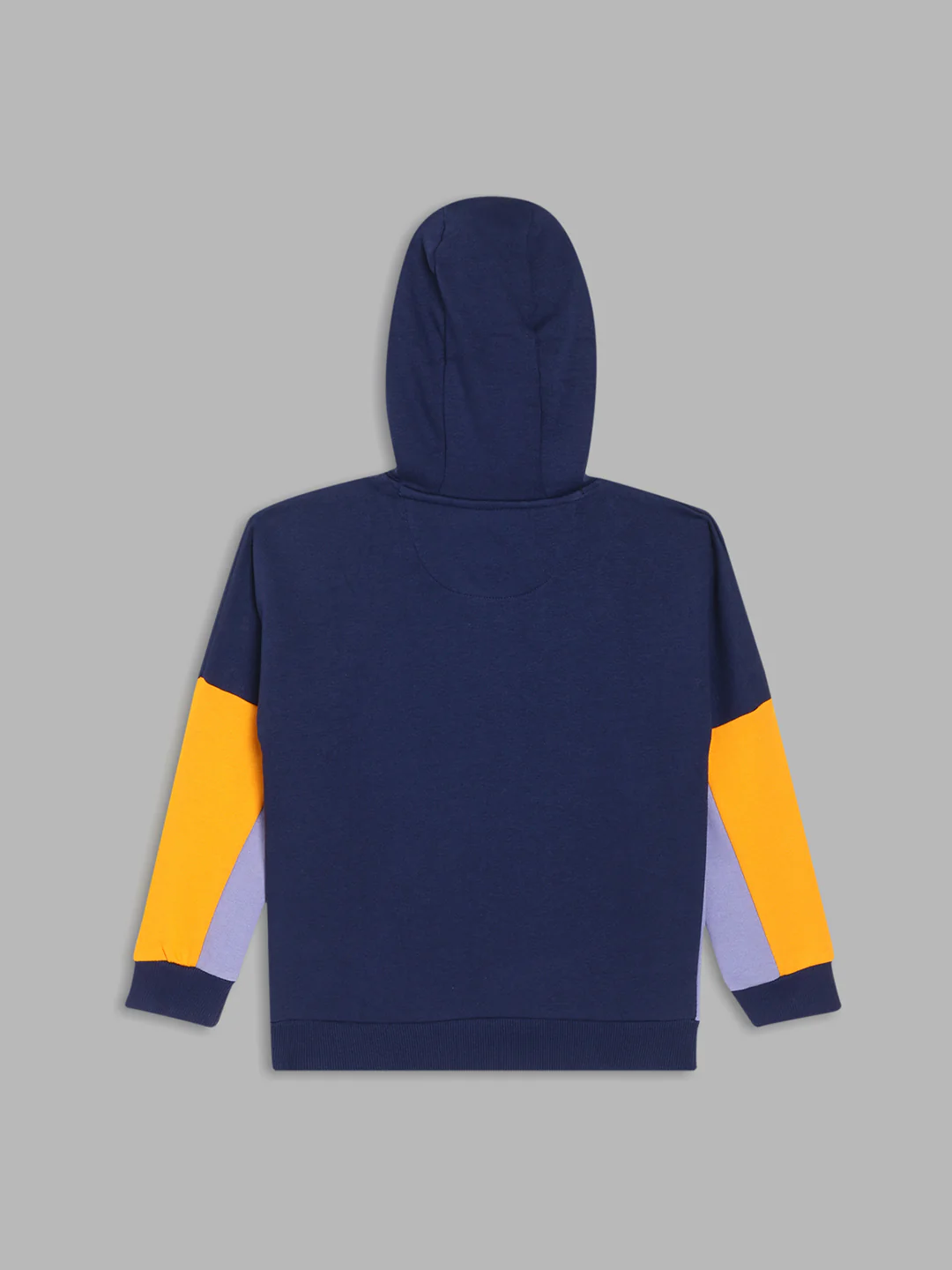 Blue Giraffe Boys Blue Color-Blocked Hooded Full Sleeves Pullover Style Sweatshirt - Image 2