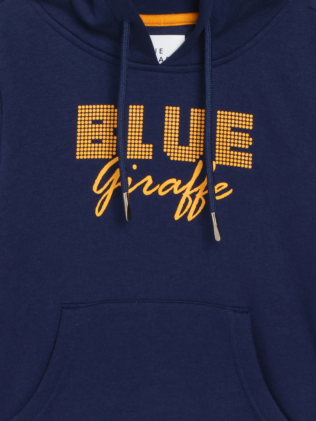Blue Giraffe Boys Navy Blue Solid Hooded Full Sleeves Sweatshirt - Image 3
