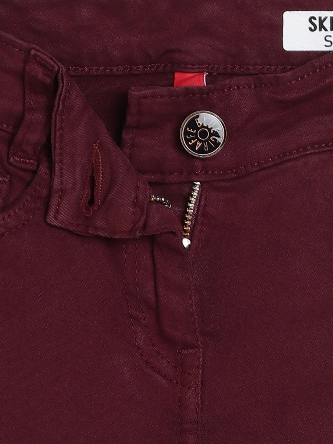 Blue Giraffe Girls Wine Solid Fitted Mid-Rise Jeans - Image 3