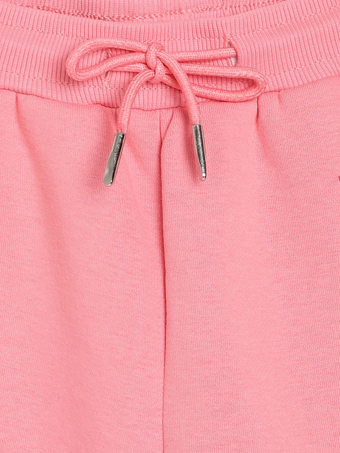 Blue Giraffe Girls Pink Solid Regular Fit Mid-Rise Track Pants - Image 3