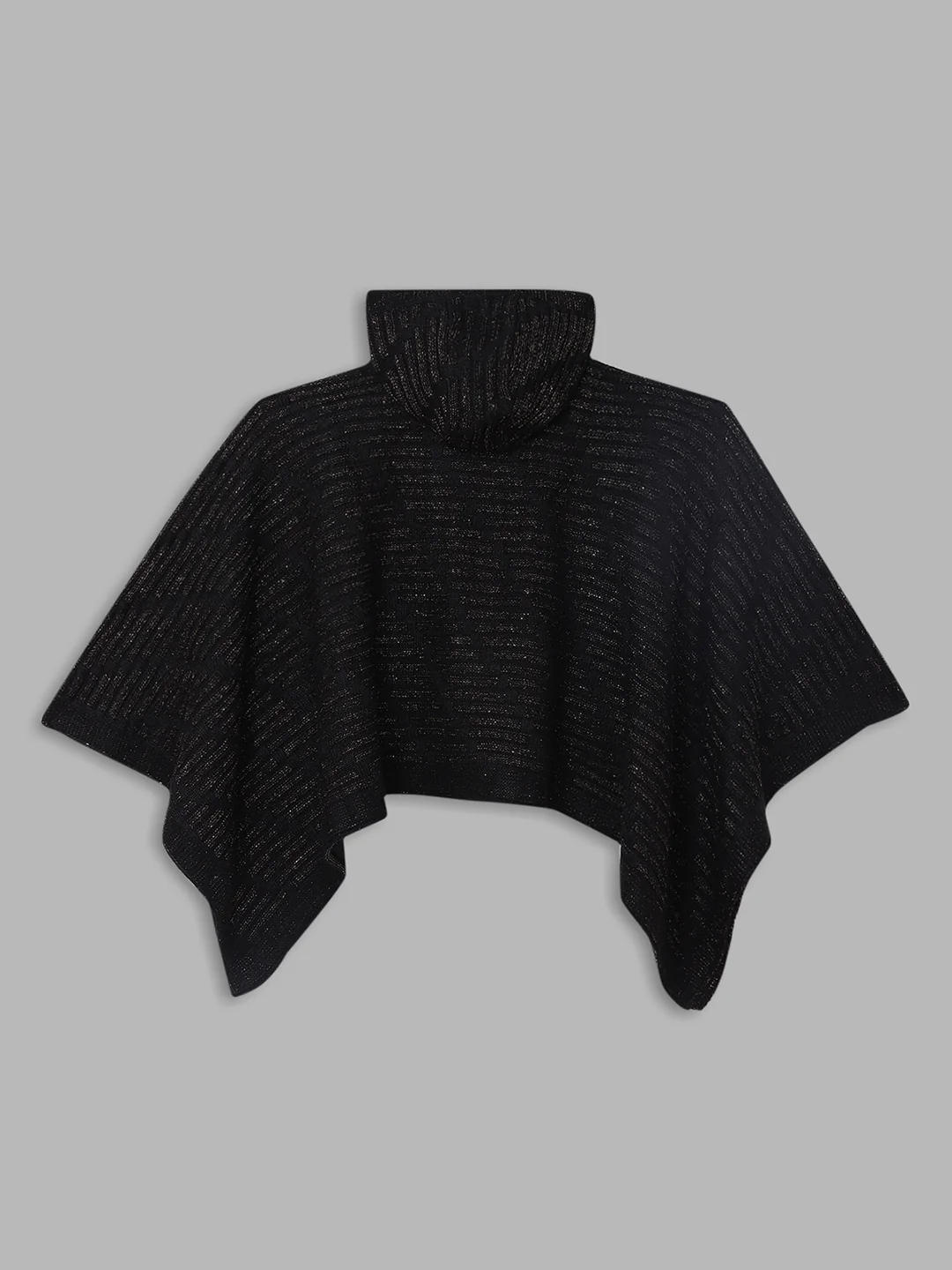 Blue Giraffe Girls Black Striped Hooded Short Sleeves Pullover Style Sweater - Image 2