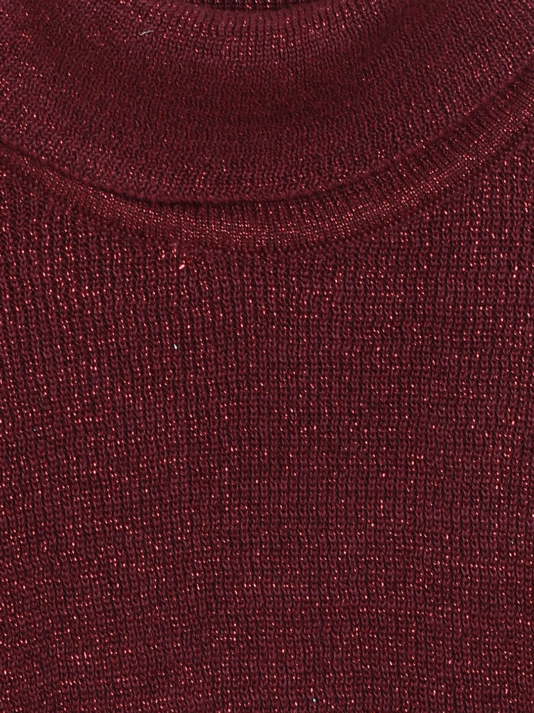 Blue Giraffe Girls Wine Solid Turtle Neck Full Sleeves Pullover Style Sweater - Image 3