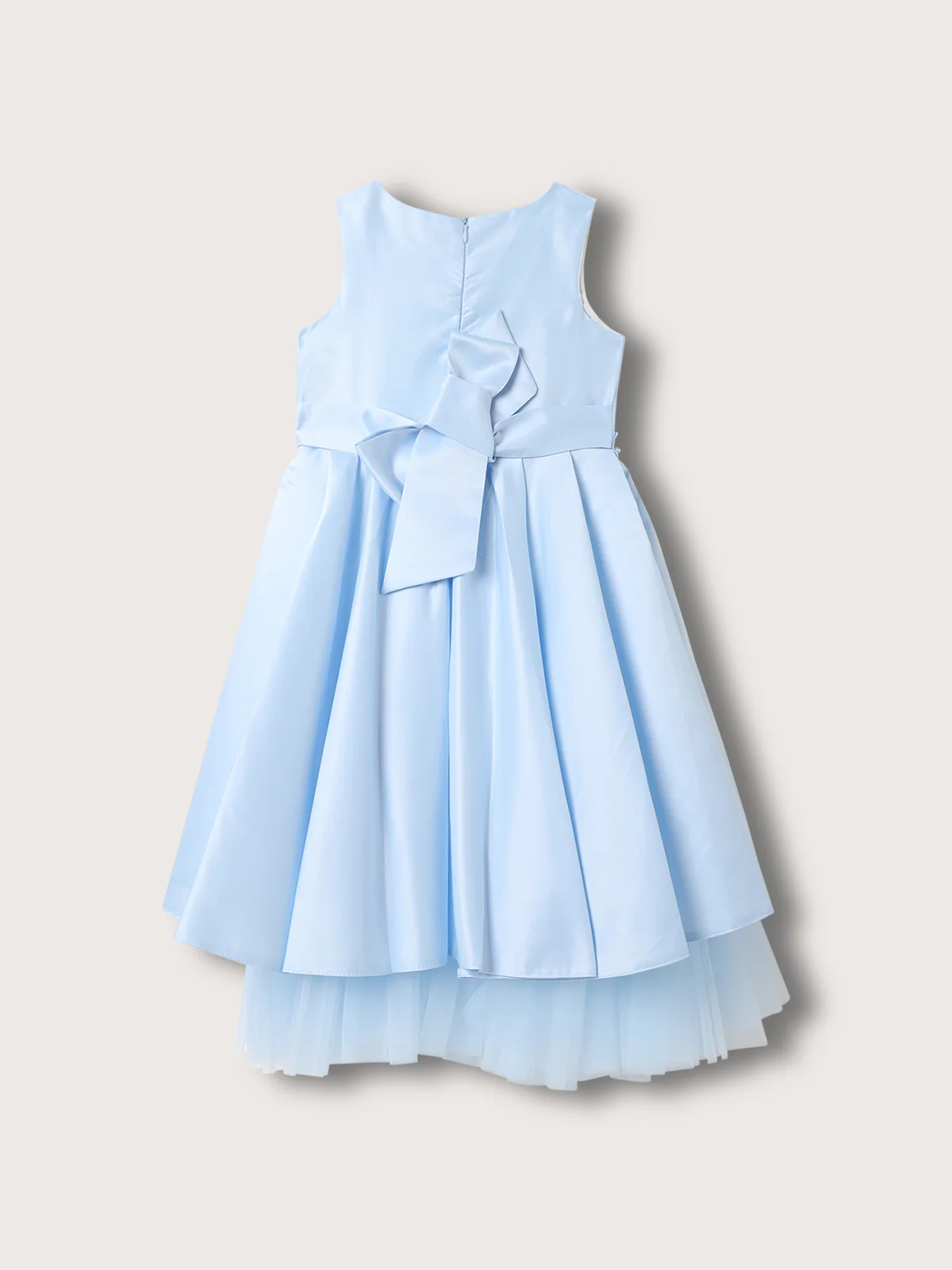 Blue Giraffe Girls Blue Solid U Neck Dress - Image 2