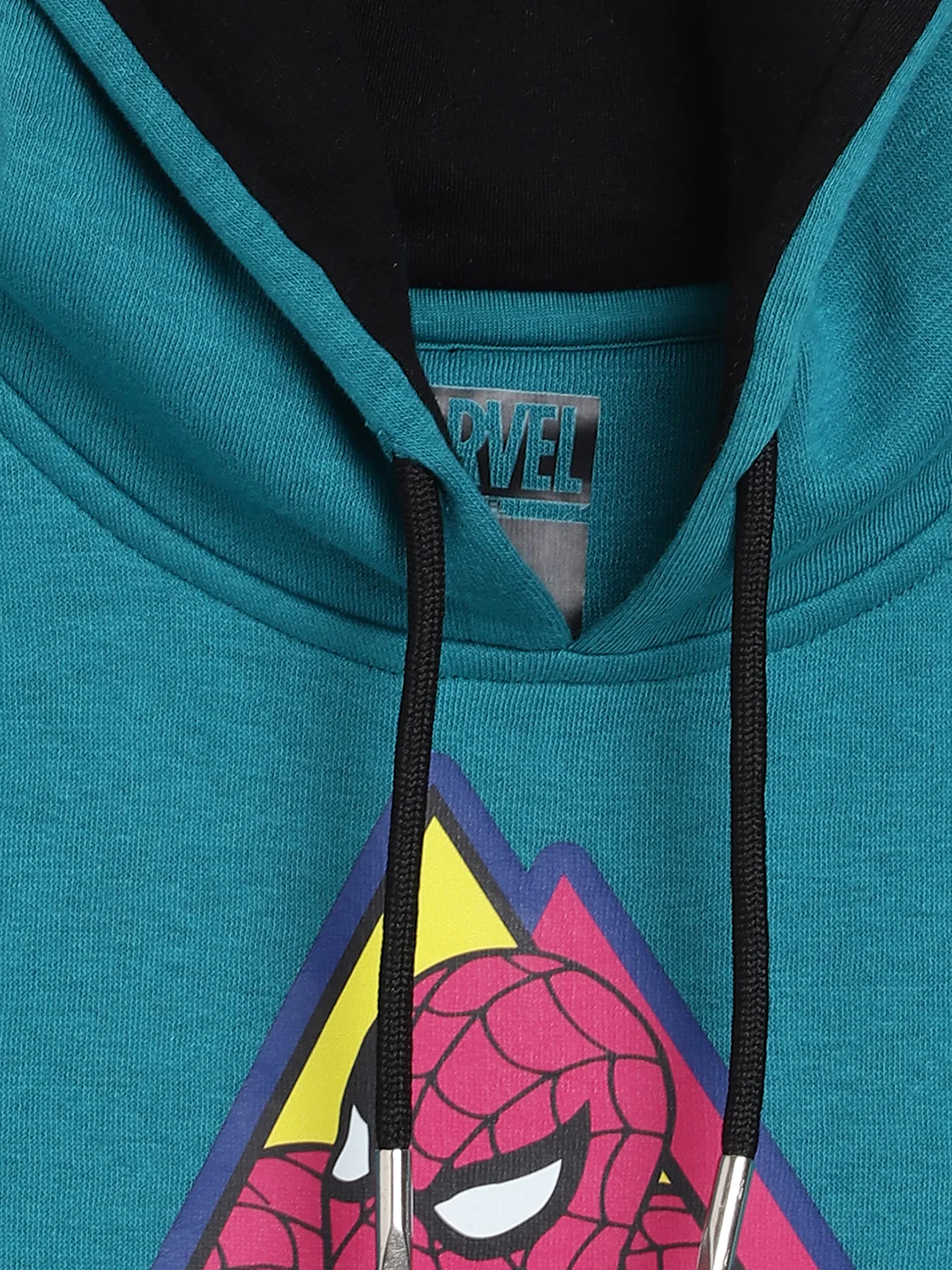 Blue Giraffe Boys Teal Printed Hooded Full Sleeves Pullover Style Sweatshirt - Image 3