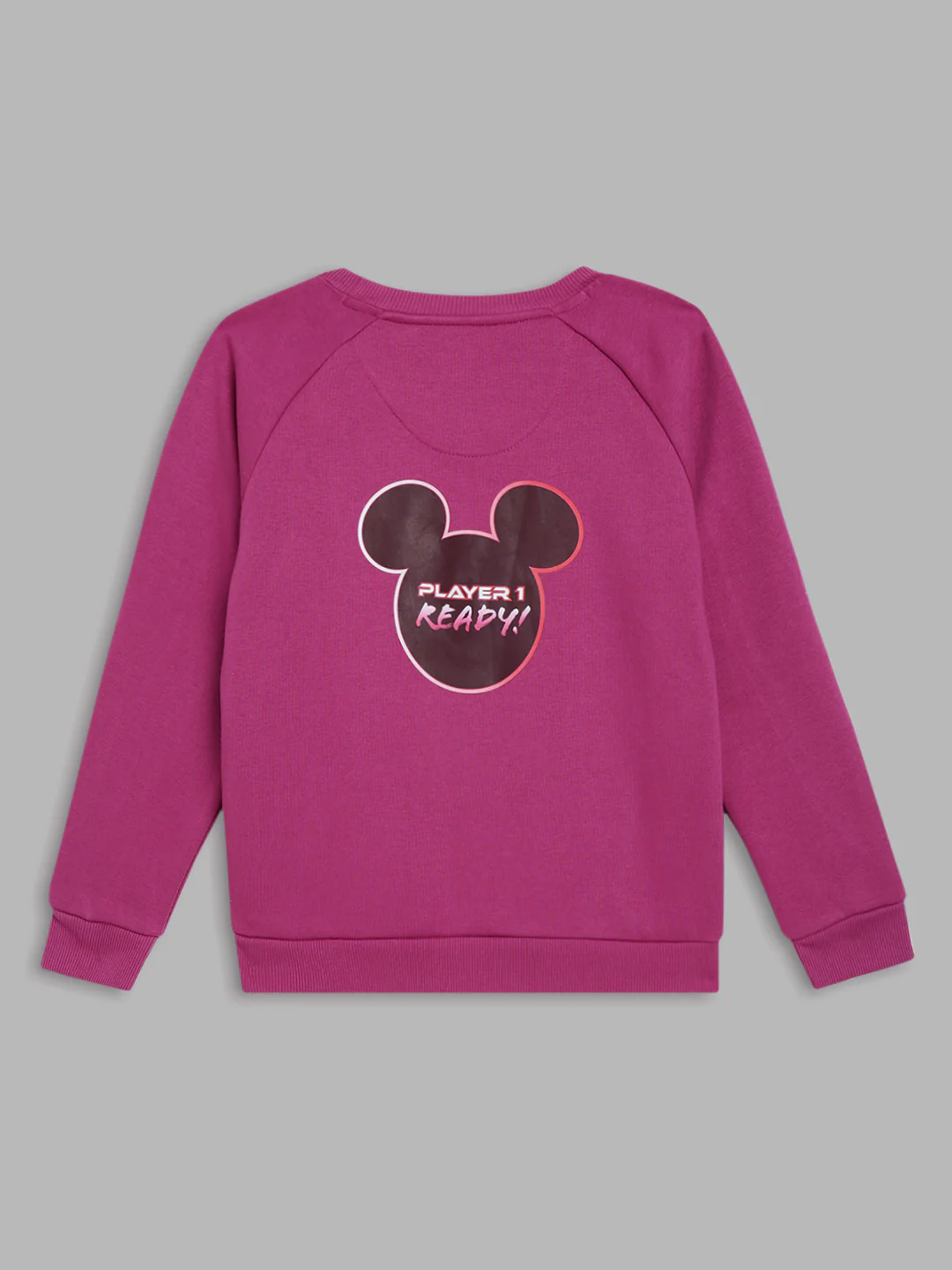 Blue Giraffe Boys Magenta Solid Round Neck Full Sleeves Pullover Style Sweatshirt - Image 2