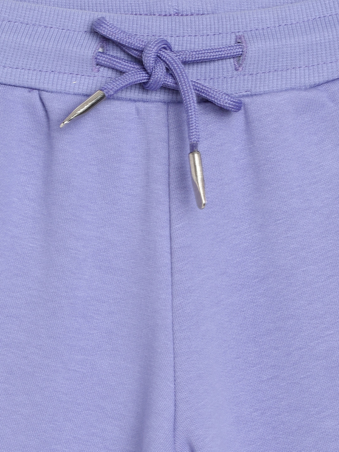 Blue Giraffe Girls Purple Solid Regular Fit Mid-Rise Jogger Style Track Pants - Image 3