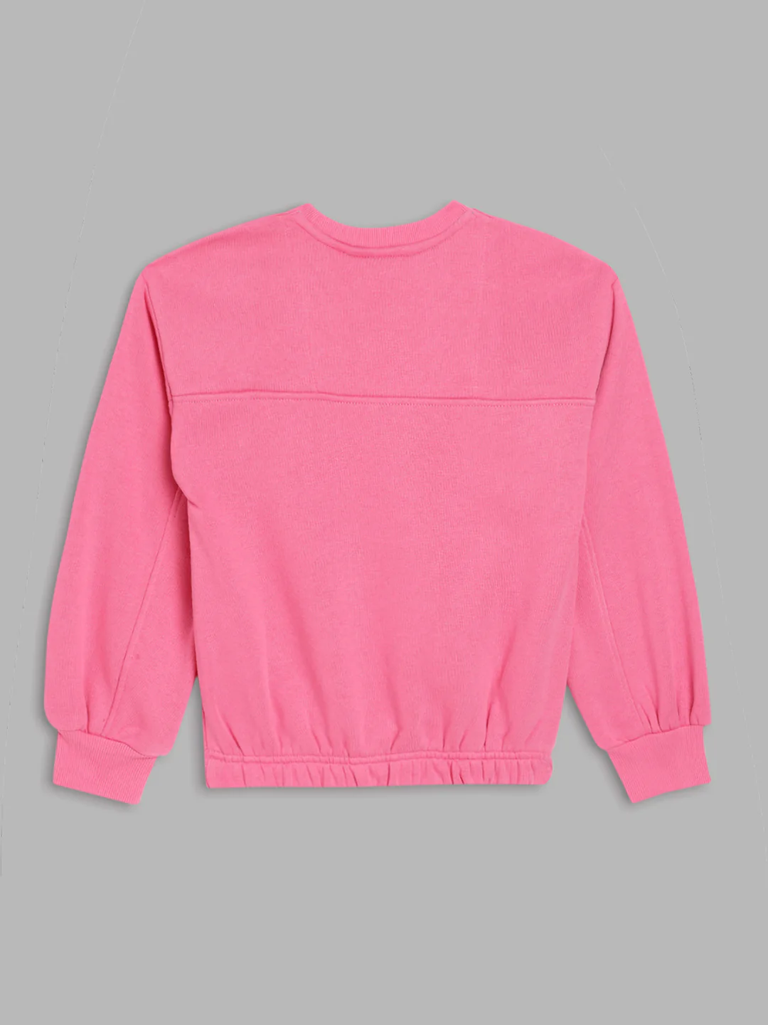 Blue Giraffe Girls Pink Printed Round Neck Full Sleeves Pullover Style Sweatshirt - Image 2