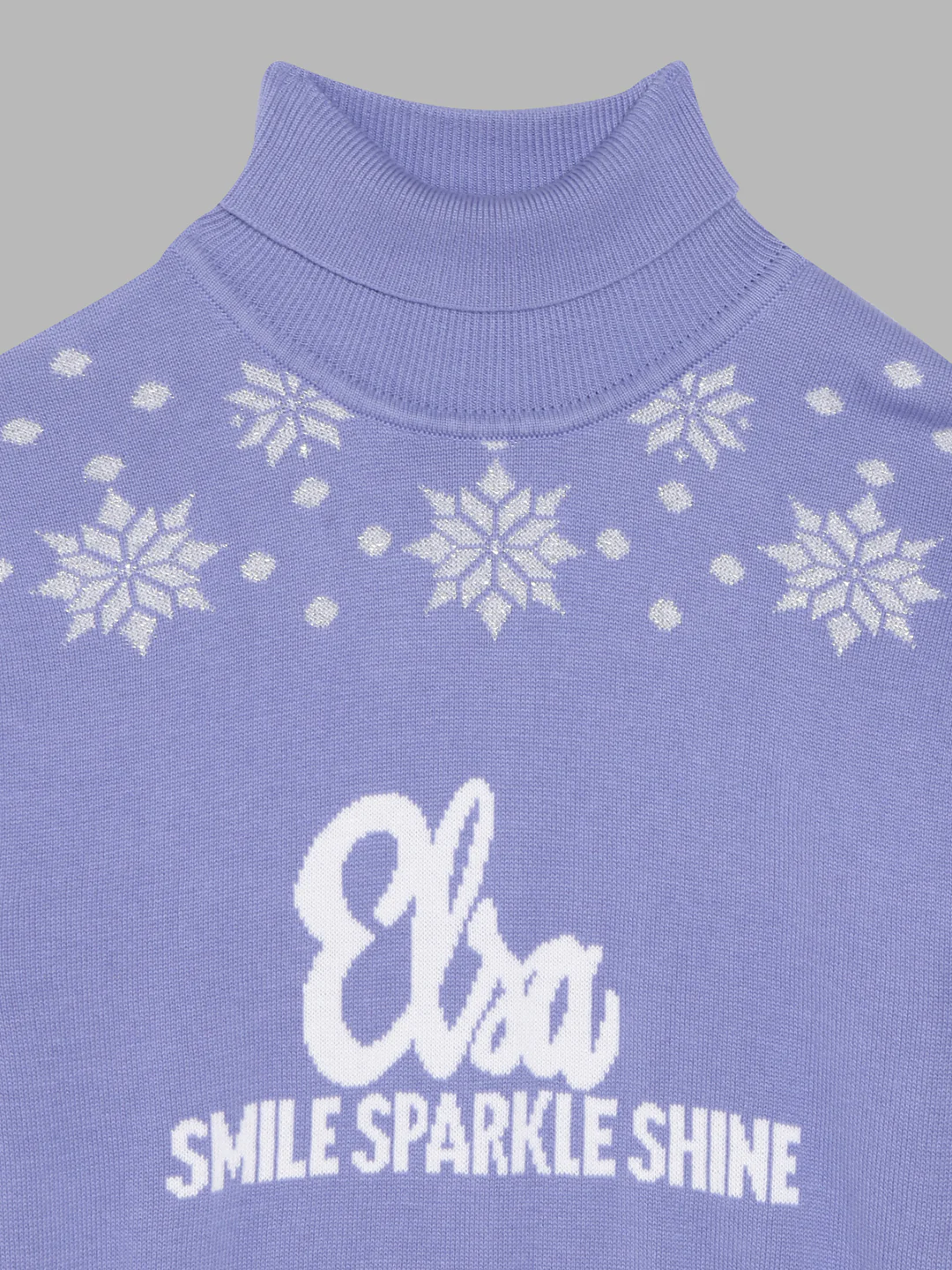 Blue Giraffe Girls Purple Printed Turtle Neck Full Sleeves Pullover Style Sweater - Image 3
