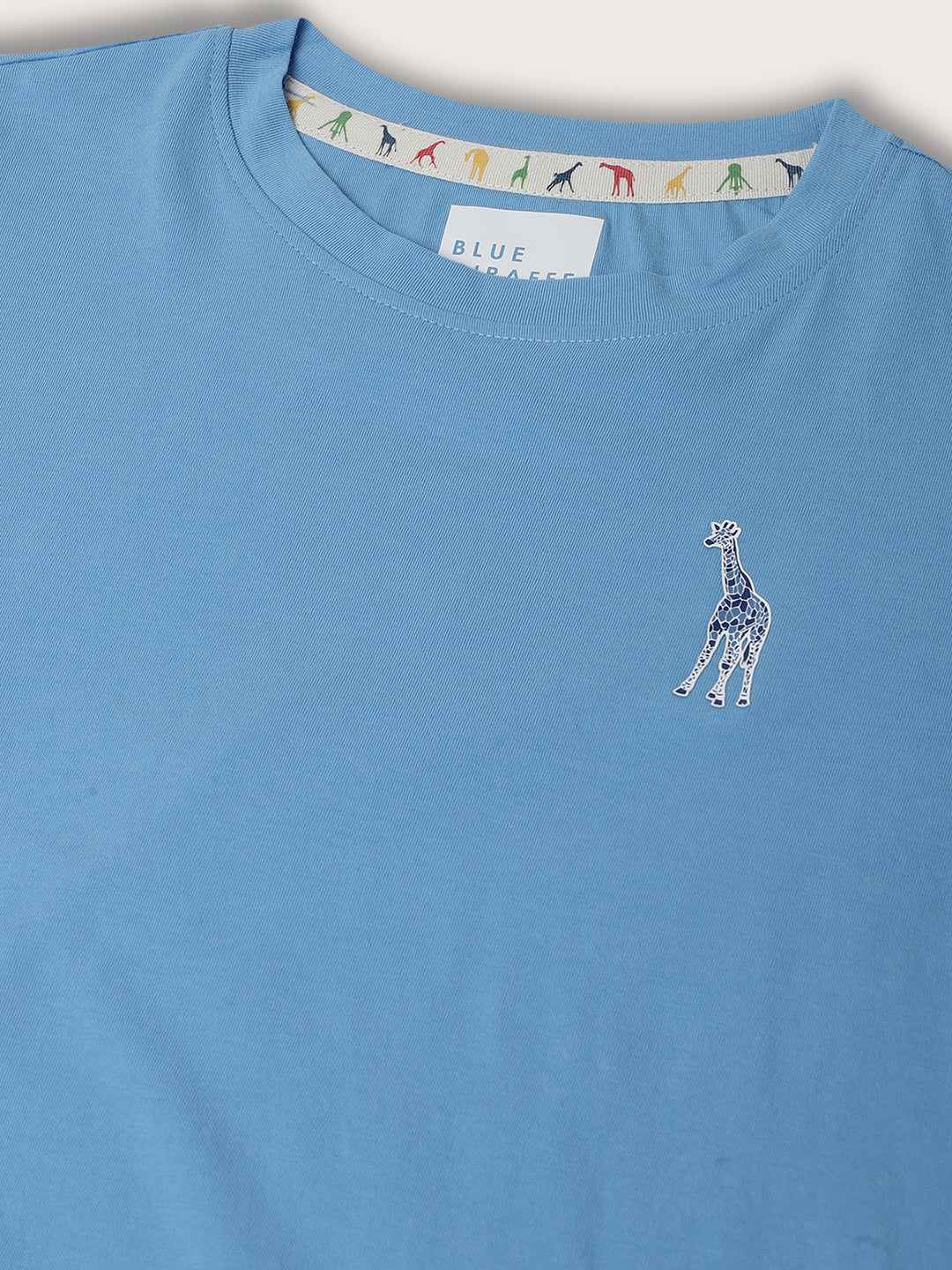 Blue Giraffe Boys Blue Solid Round Neck TShirt - Image 3