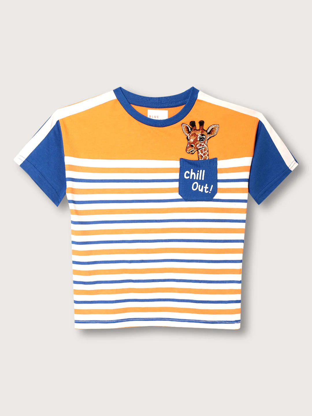 Blue Giraffe Kids Multi Striped Regular Fit Tshirt