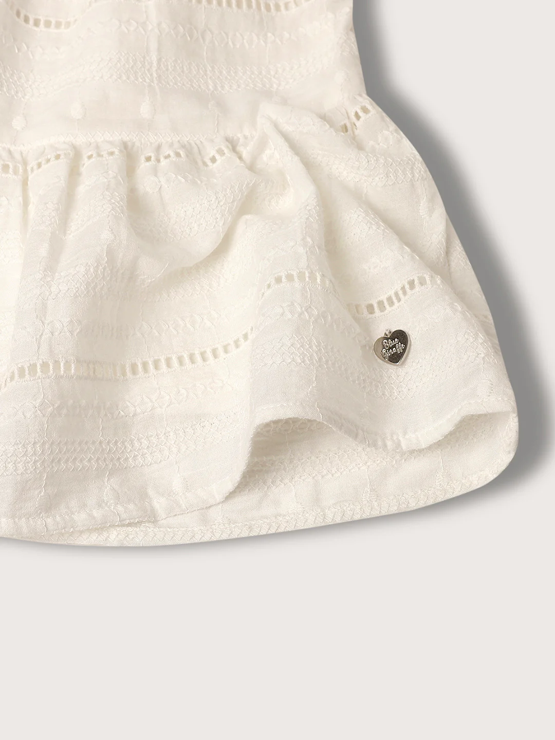 Blue Giraffe Girls White Embroidered Regular Fit Skirt - Image 4