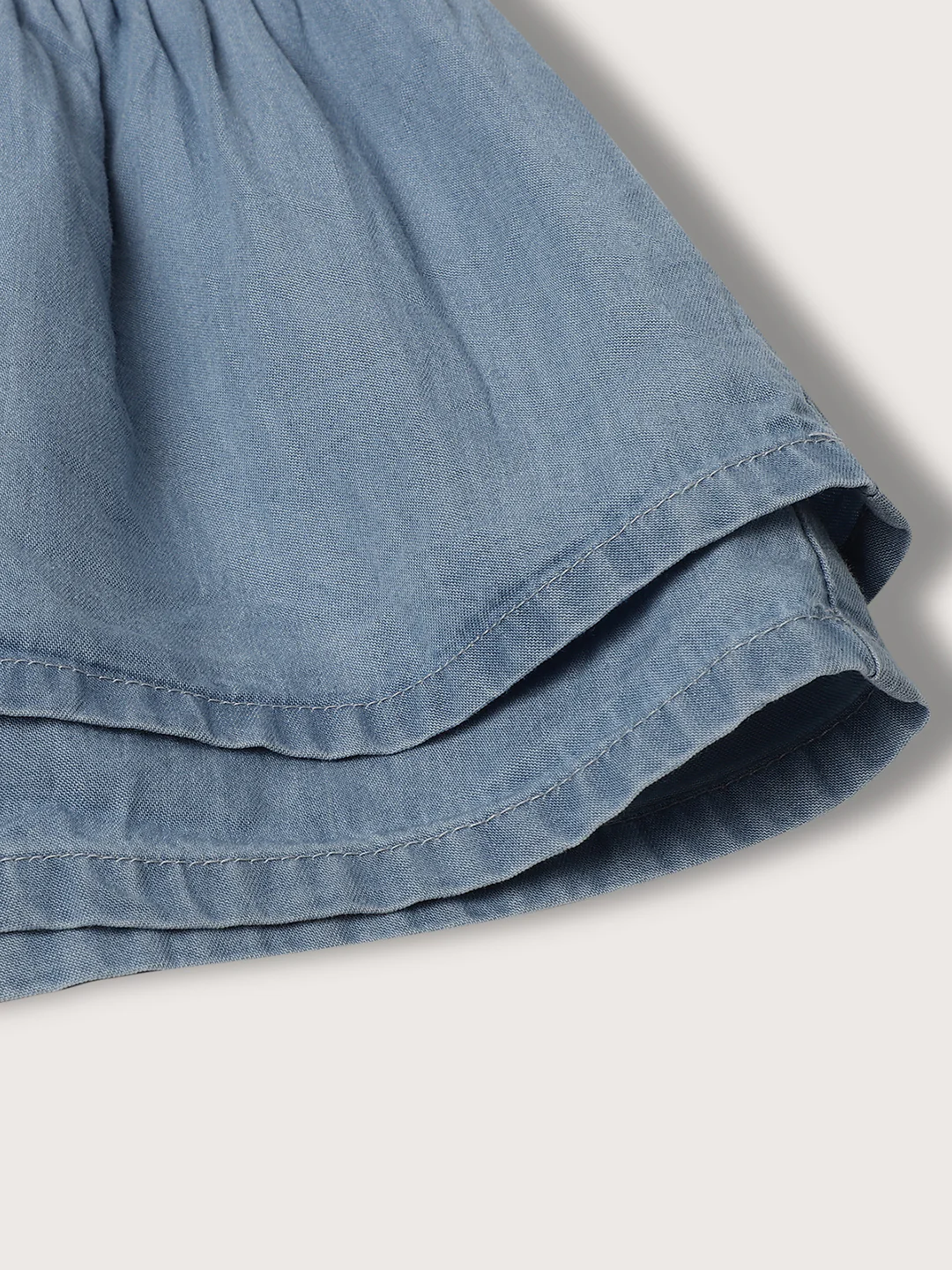 Blue Giraffe Girls Blue V Neck Solid Dress - Image 5