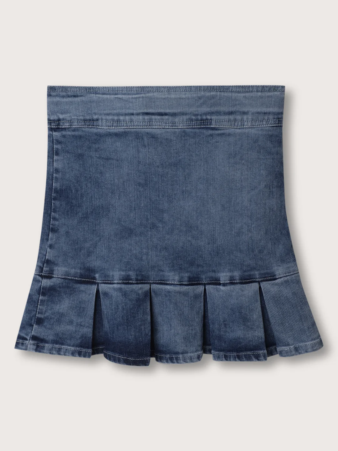 Blue Giraffe Girls Mid Blue Washed Regular Fit Skirt - Image 4