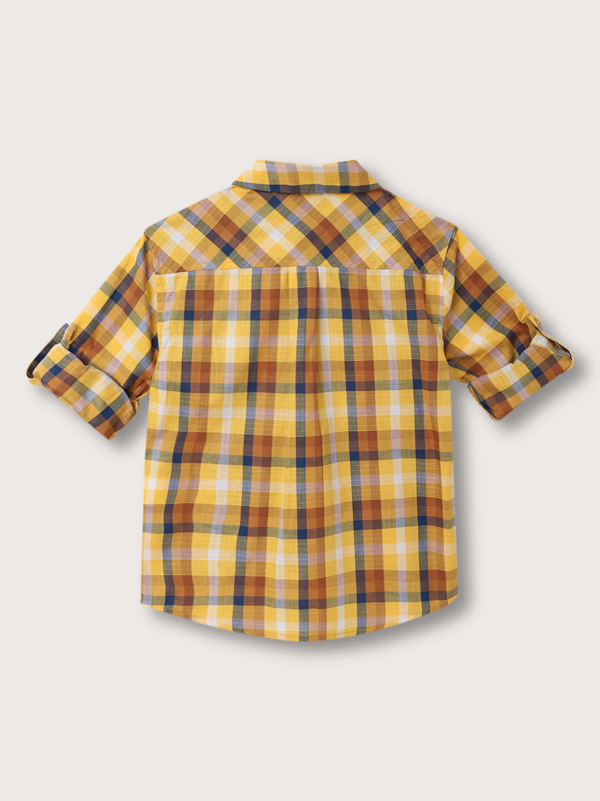 Blue Giraffe Boys Multi-Color Checked Spread Collar Full Sleeves Shirt - Image 3