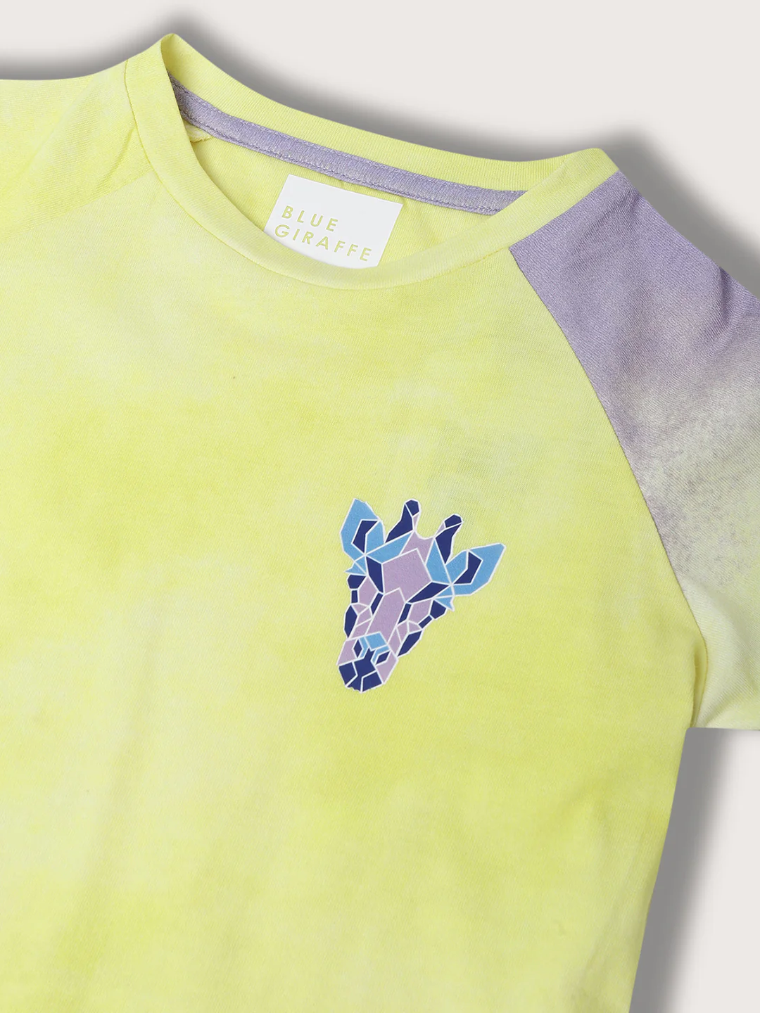 Blue Giraffe Kids Lime & Lavender Fashion Printed Regular Fit Tshirt - Image 3