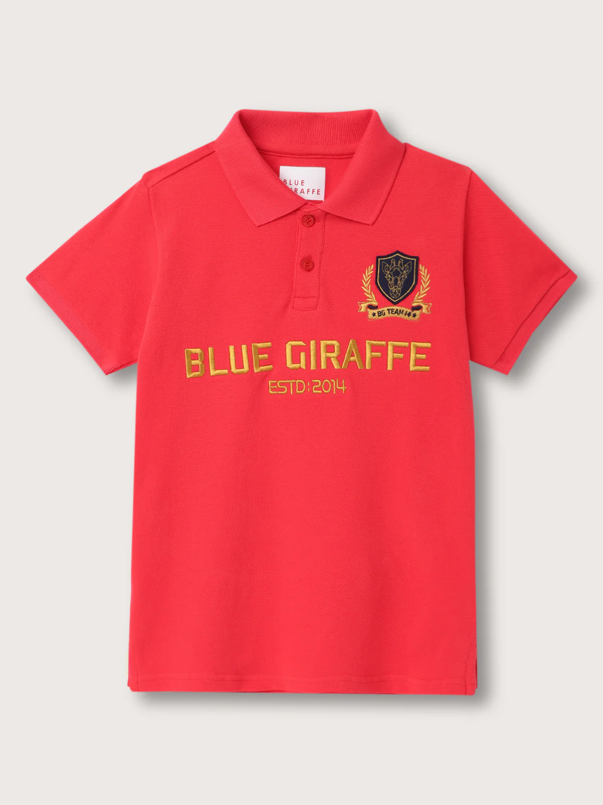Blue Giraffe Kids Red Fashion Logo Regular Fit Polo Tshirt