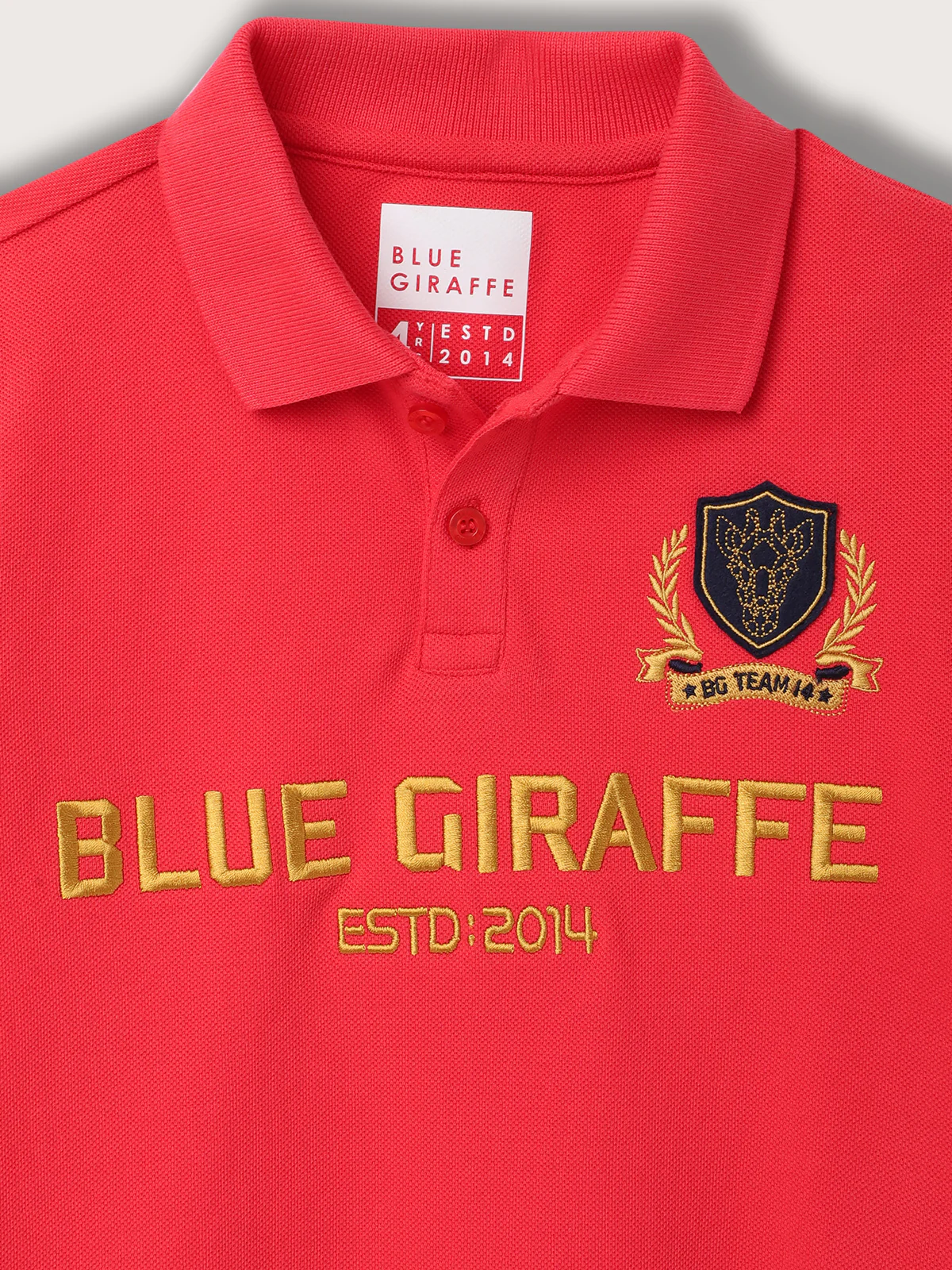Blue Giraffe Kids Red Fashion Logo Regular Fit Polo Tshirt - Image 3