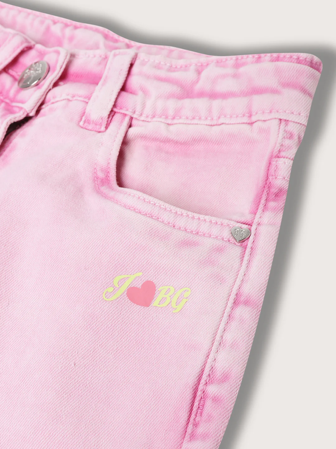 Blue Giraffe Girls Pink Washed Regular Fit Jeans - Image 4