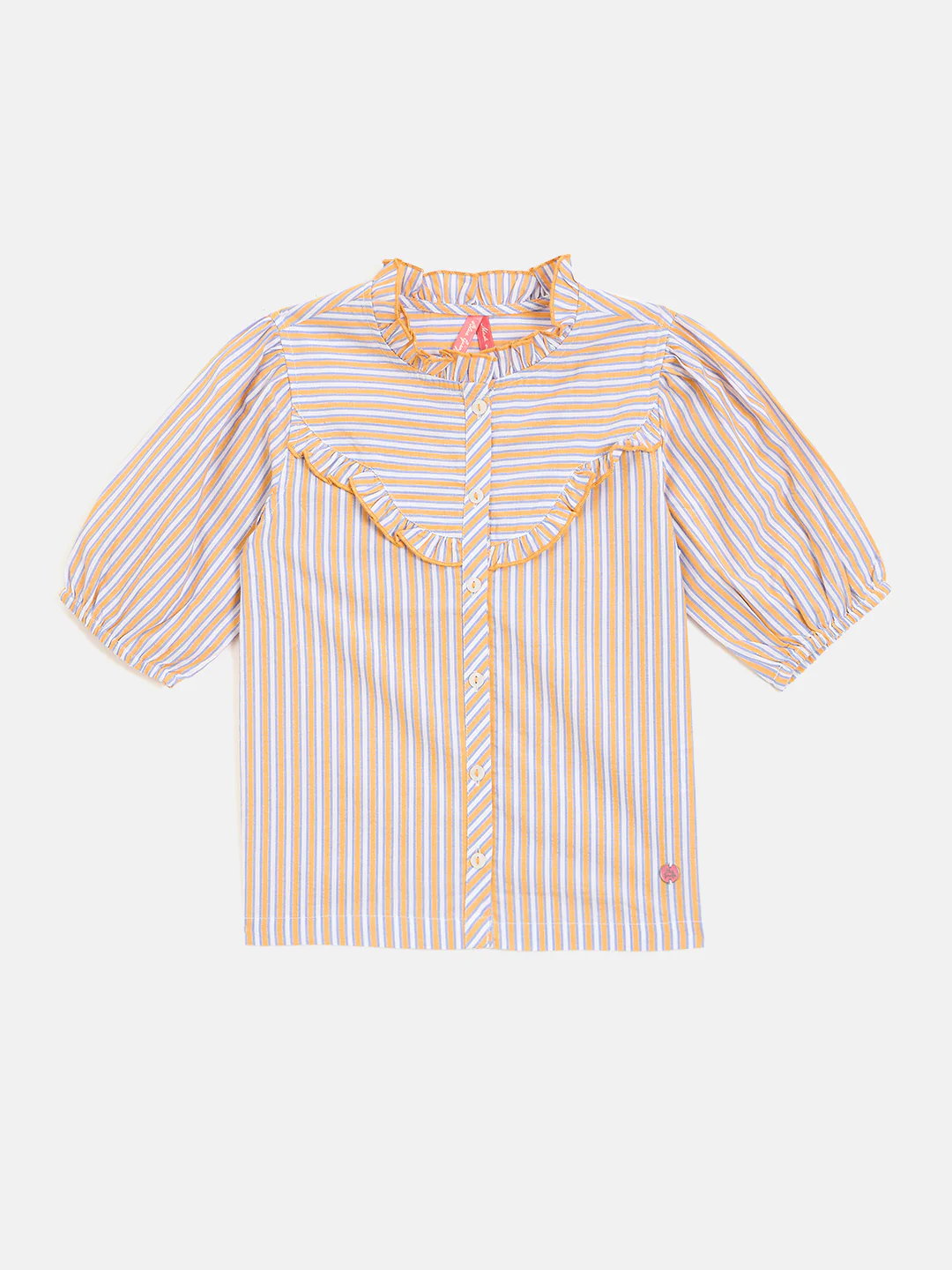 Blue Giraffe Girls Multi Solid Collar Top