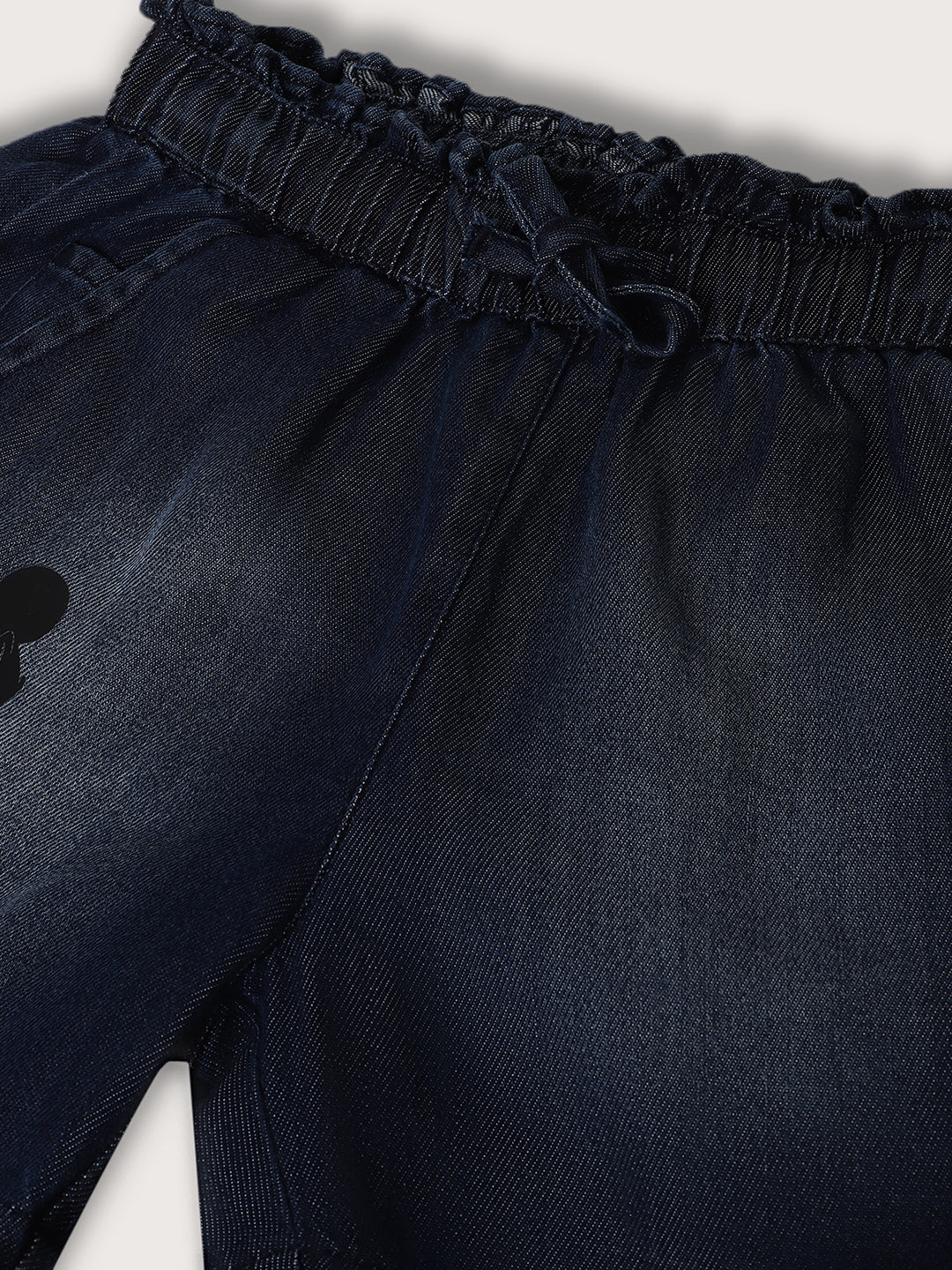 Blue Giraffe Girls Dark Blue Washed Regular Fit Shorts - Image 3