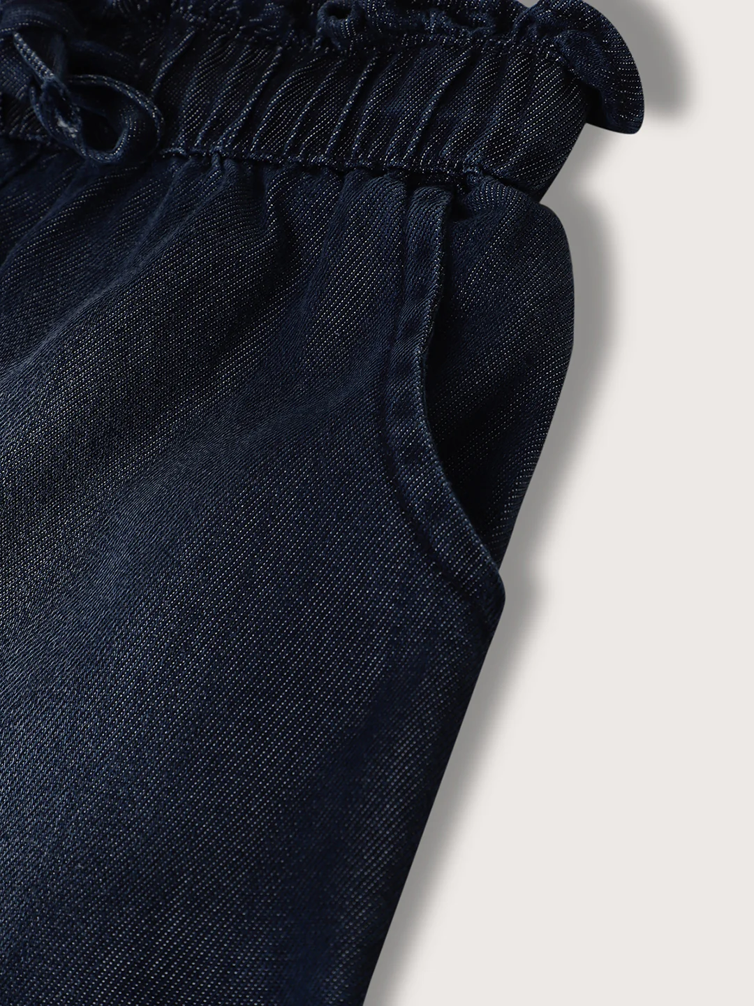 Blue Giraffe Girls Dark Blue Washed Regular Fit Shorts - Image 4