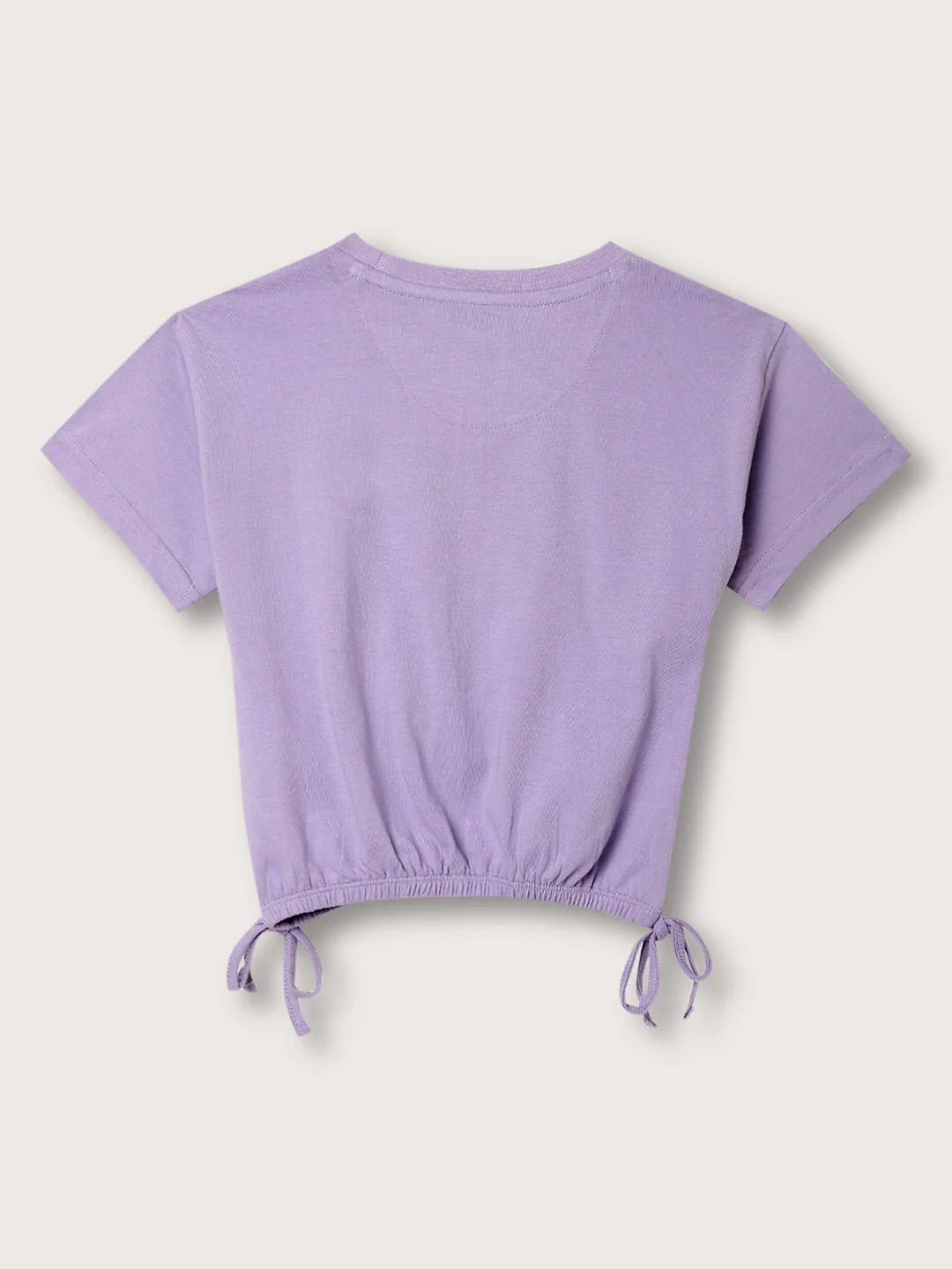 Blue Giraffe Girls Lavender Round Neck Solid TShirt - Image 2