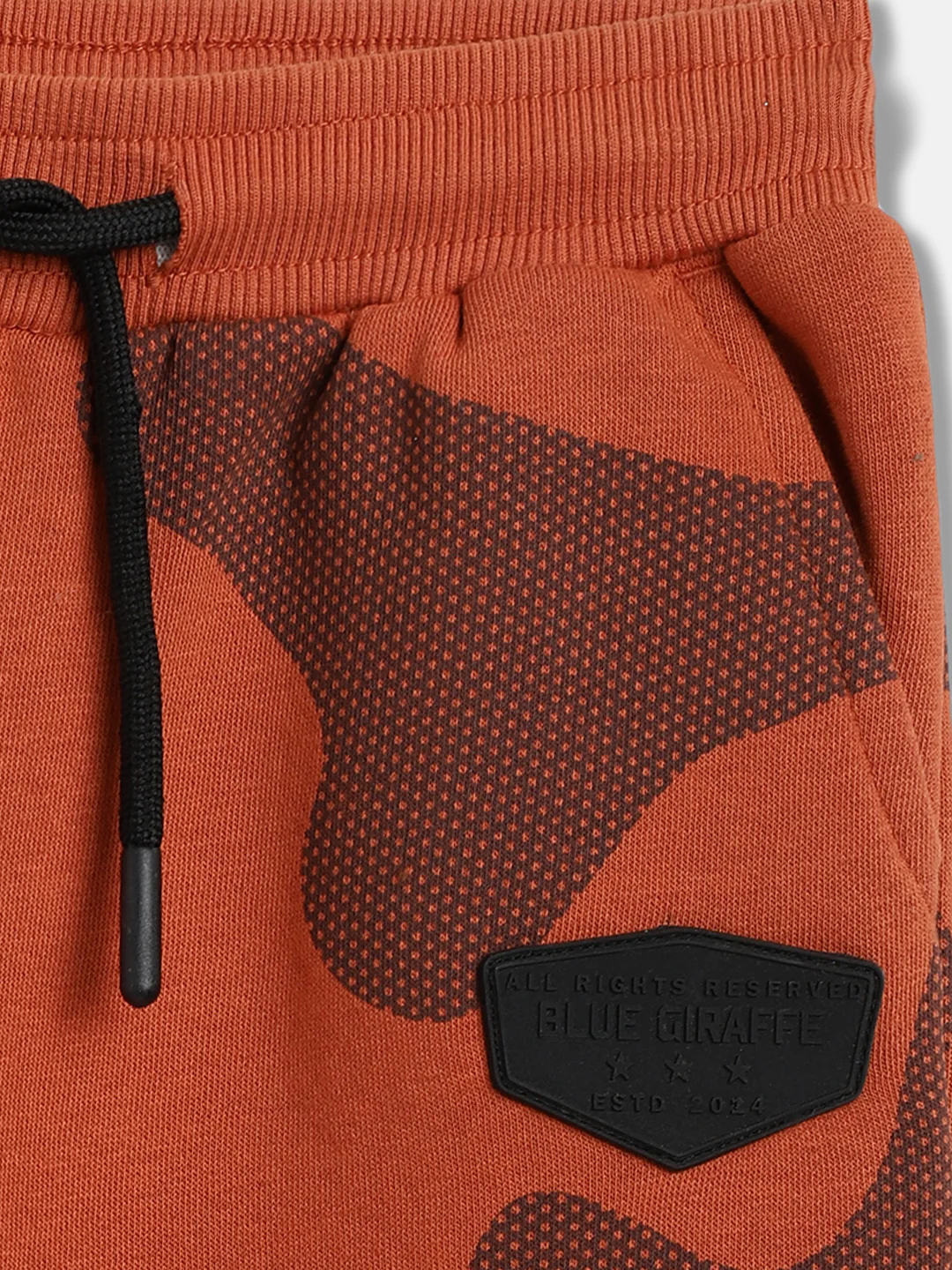 Blue Giraffe Boys Rust Printed Straight Fit Joggers Style Sweatpant - Image 4
