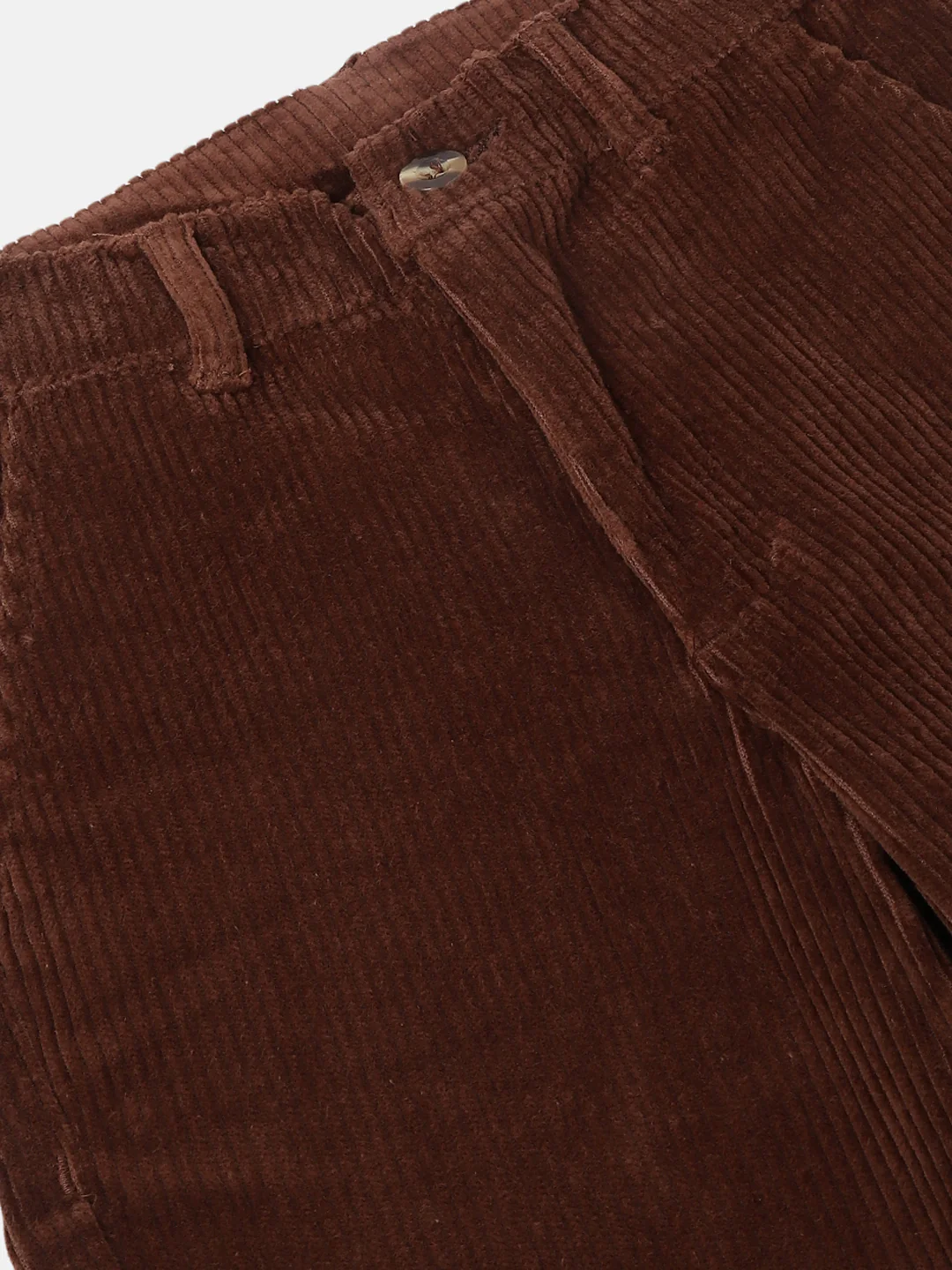 Blue Giraffe Boys Brown Solid Slim Fit Corduroy Trouser - Image 3