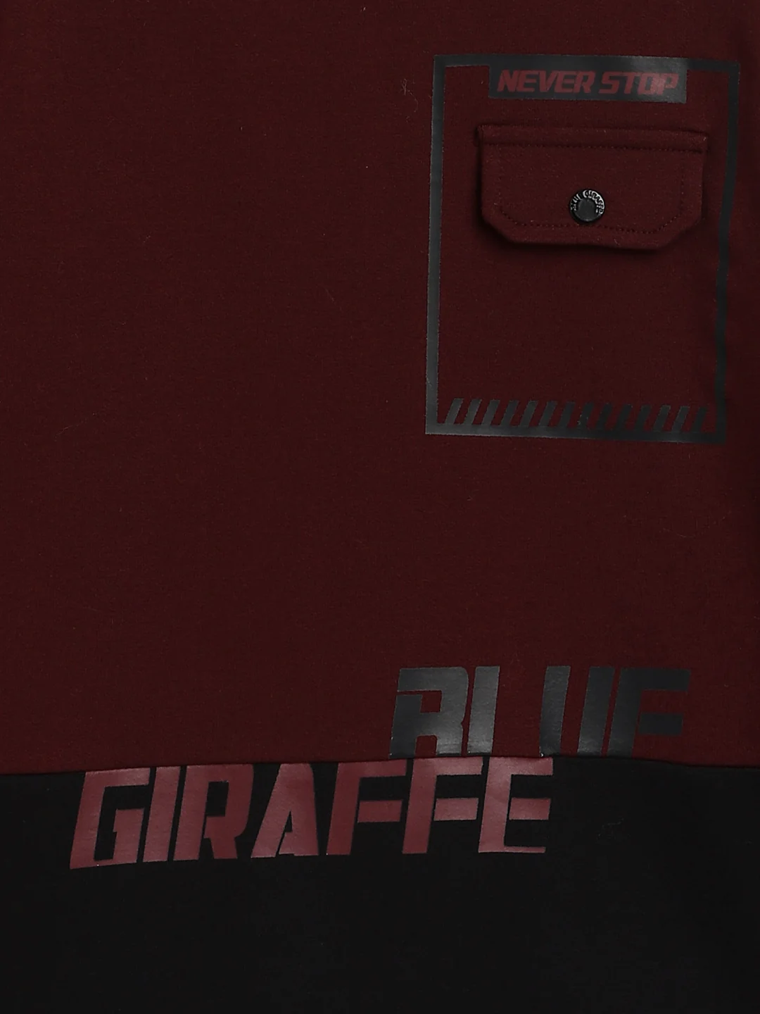 Blue Giraffe Boys Red Solid Round Neck Full Sleeves Tshirt - Image 4