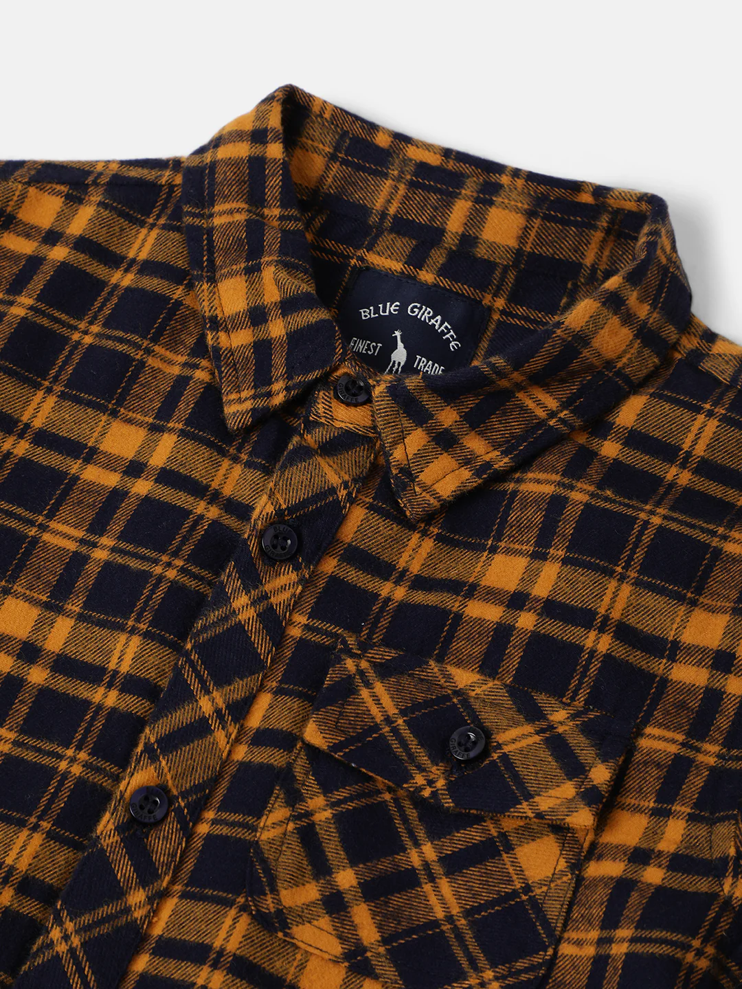 Blue Giraffe Kids Yellow Fashion Checked Regular Fit Shirt - Image 3