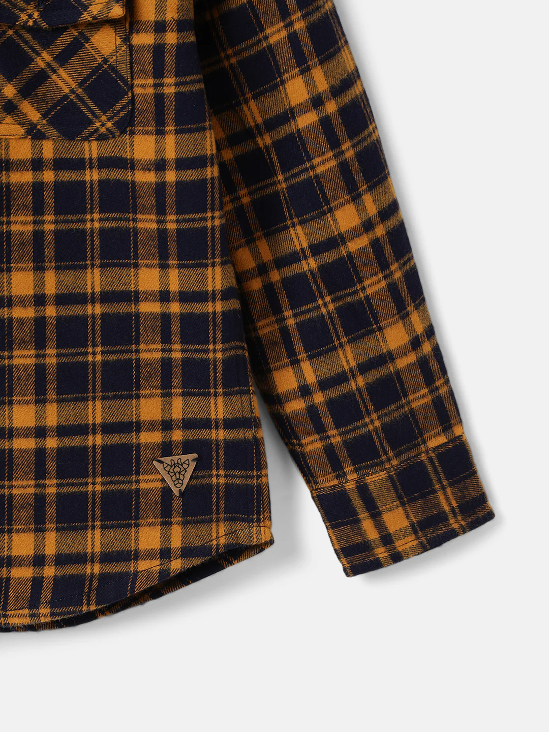 Blue Giraffe Kids Yellow Fashion Checked Regular Fit Shirt - Image 4