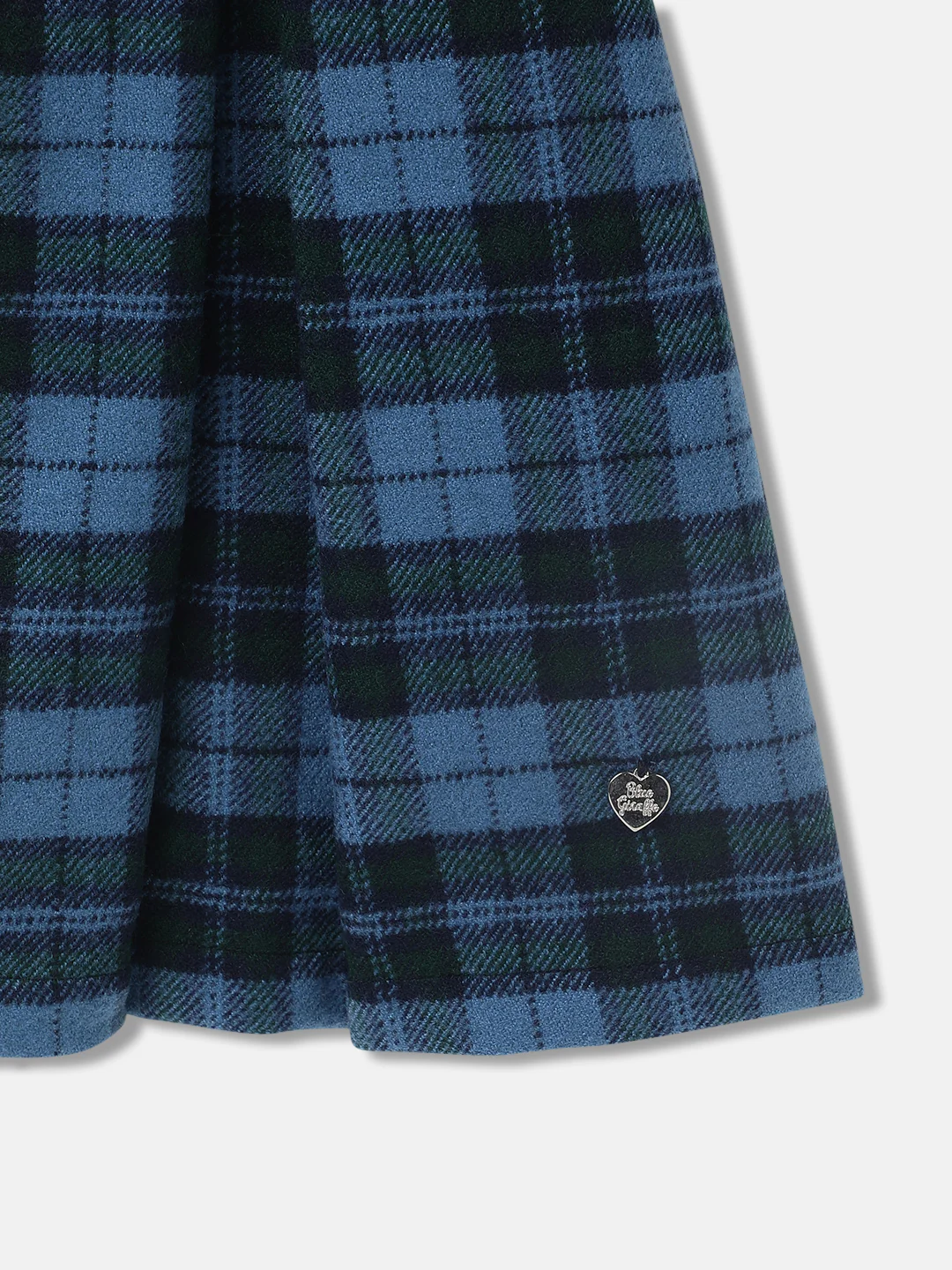 Blue Giraffe Girls Checked Full Sleeves Peter Pan Collar Dress - Image 4