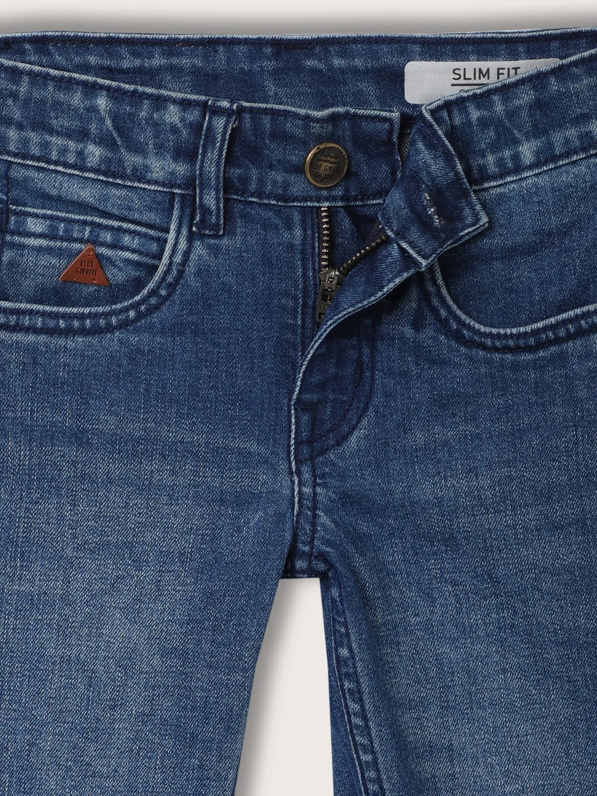 Blue Giraffe Boys Blue Solid Slim Fit Jeans - Image 3