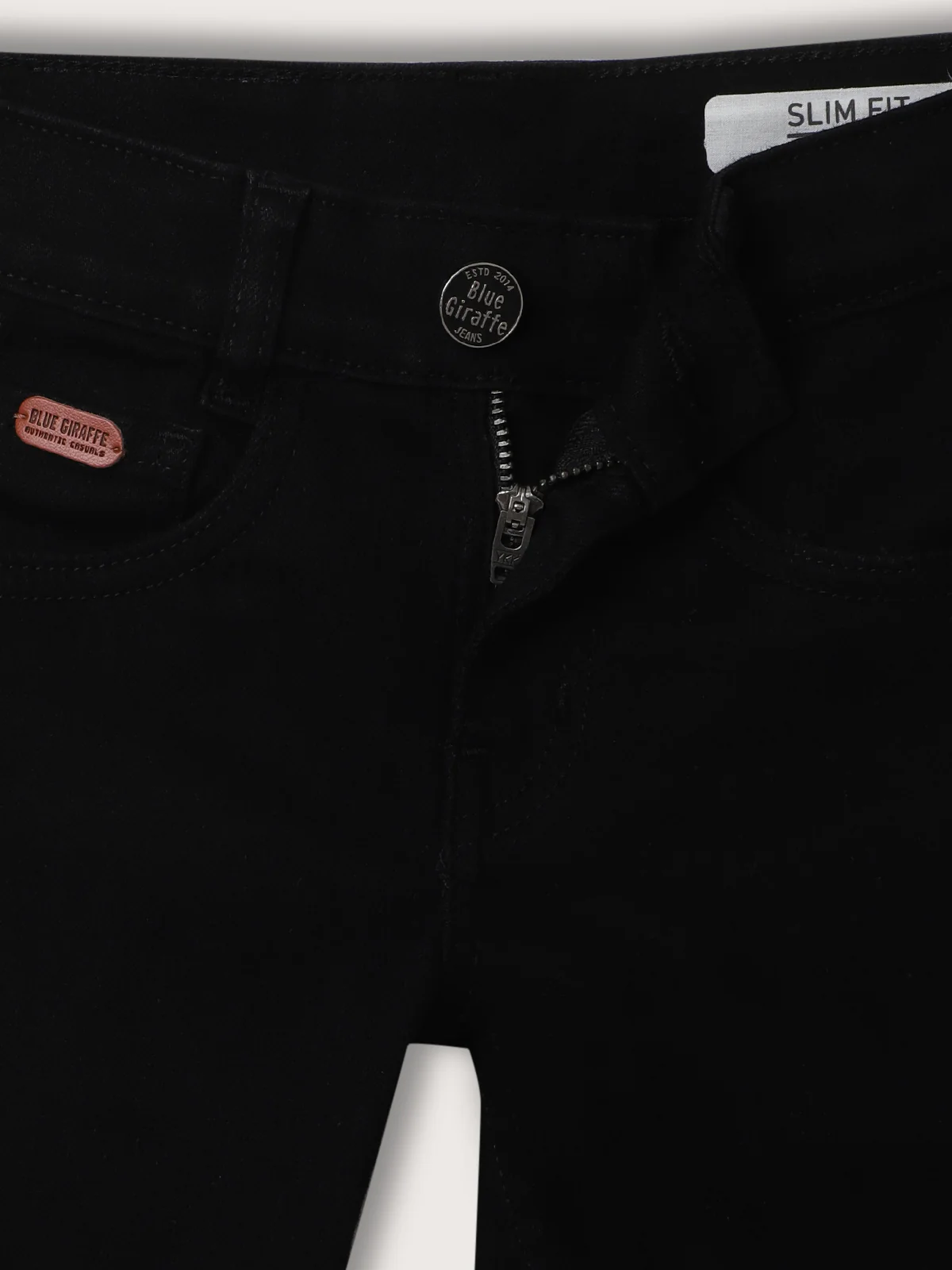 Blue Giraffe Boys Black Solid Slim Fit Jeans - Image 3