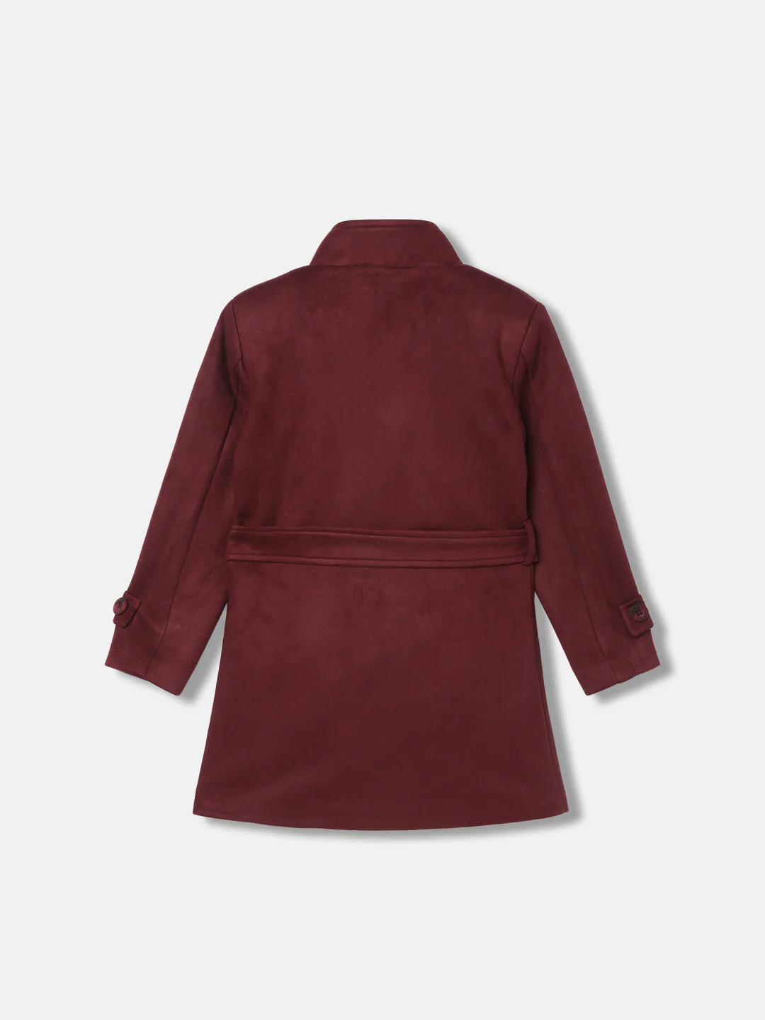 Blue Giraffe Girls Solid High Neck Full Sleeves Overcoat - Image 2