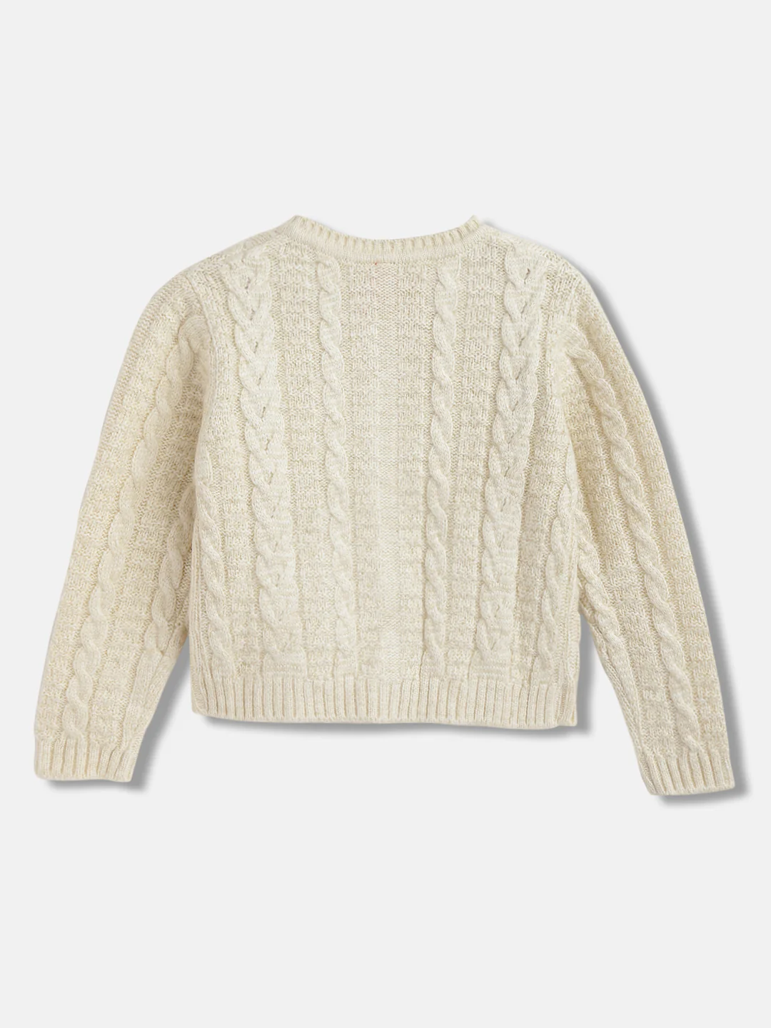Blue Giraffe Girls Cream Printed Round Neck Sweater - Image 2