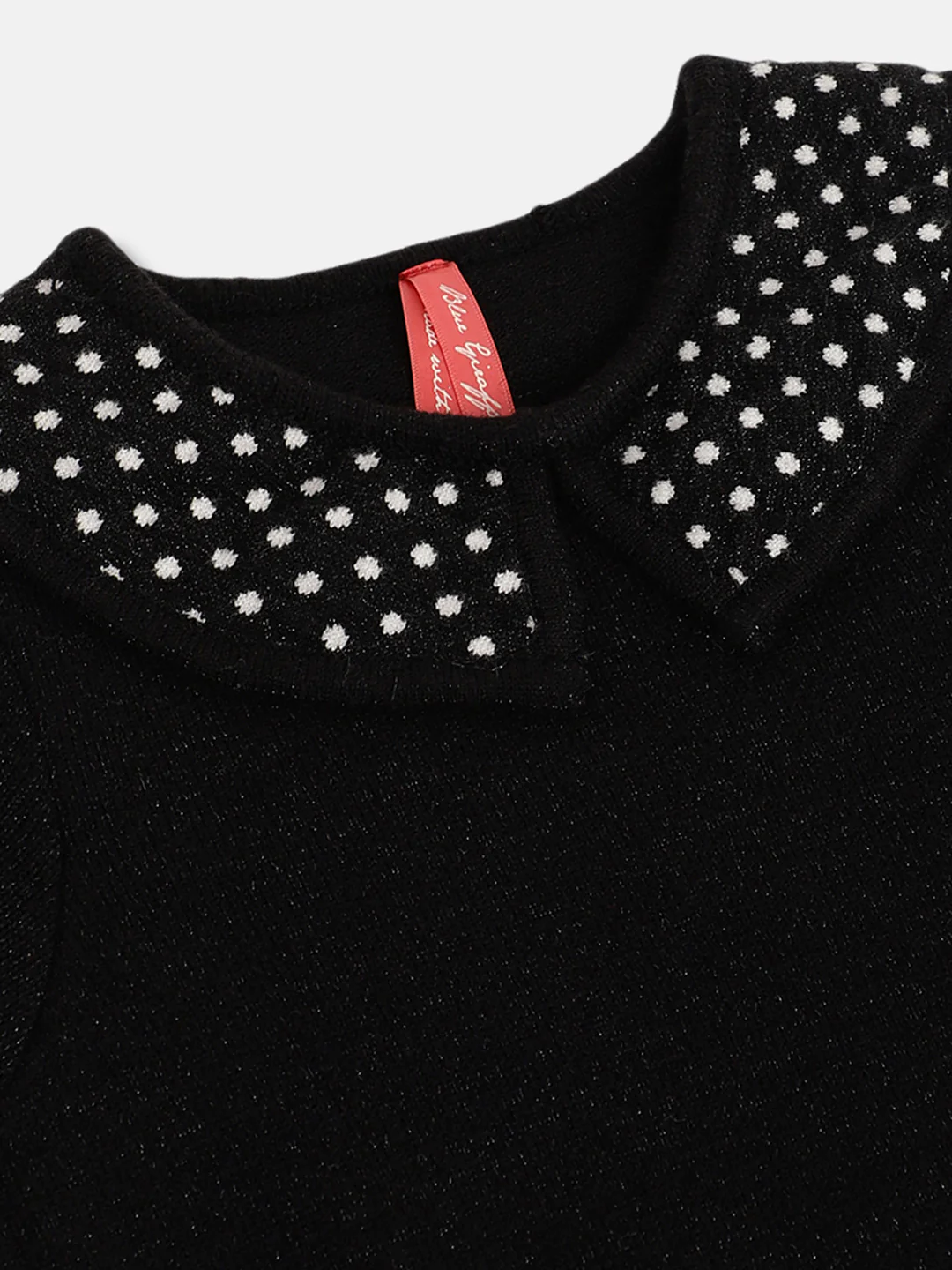 Blue Giraffe Girls Solid Full Sleeves Peter Pan Collar Sweater - Image 3