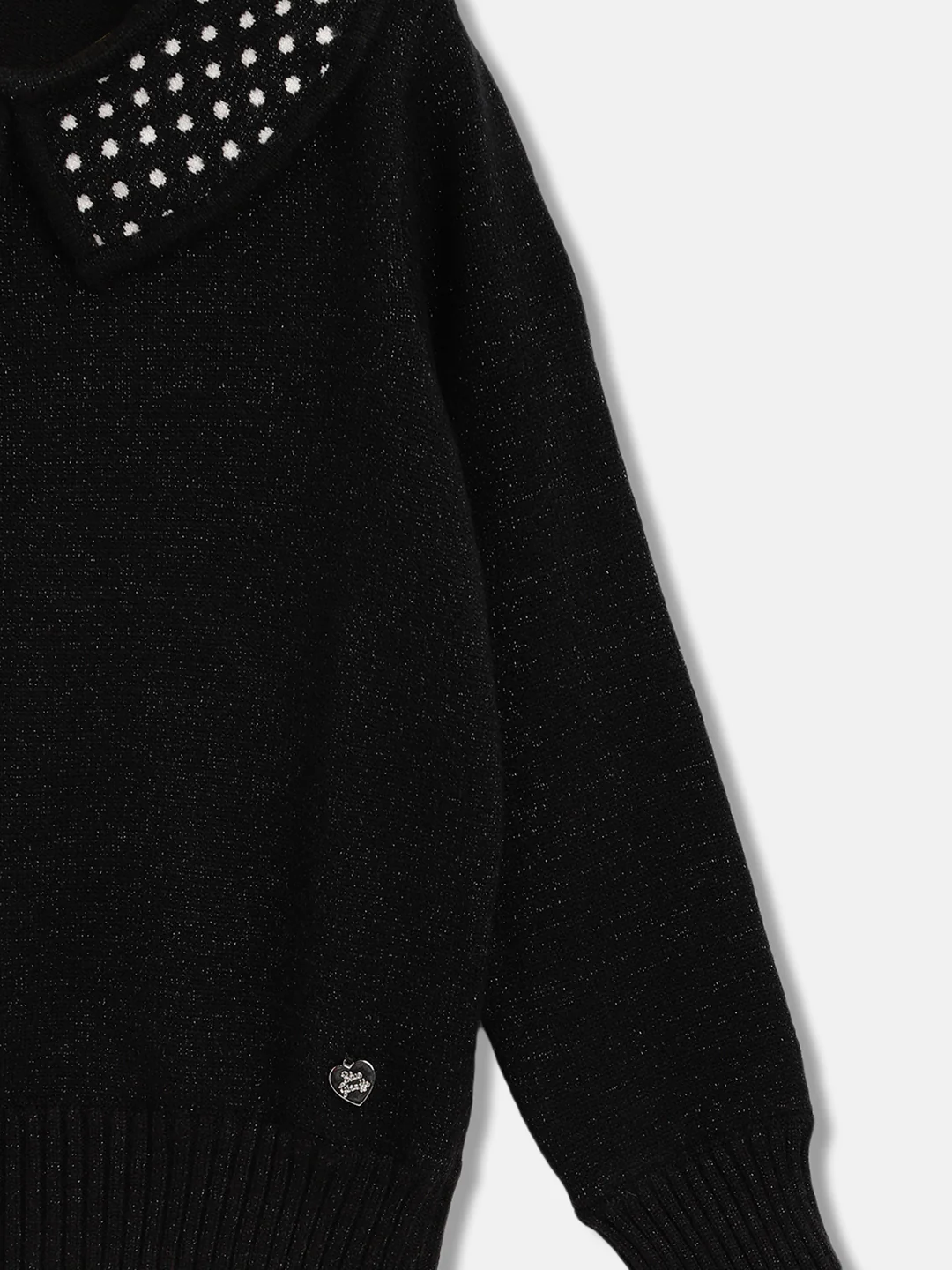 Blue Giraffe Girls Solid Full Sleeves Peter Pan Collar Sweater - Image 5