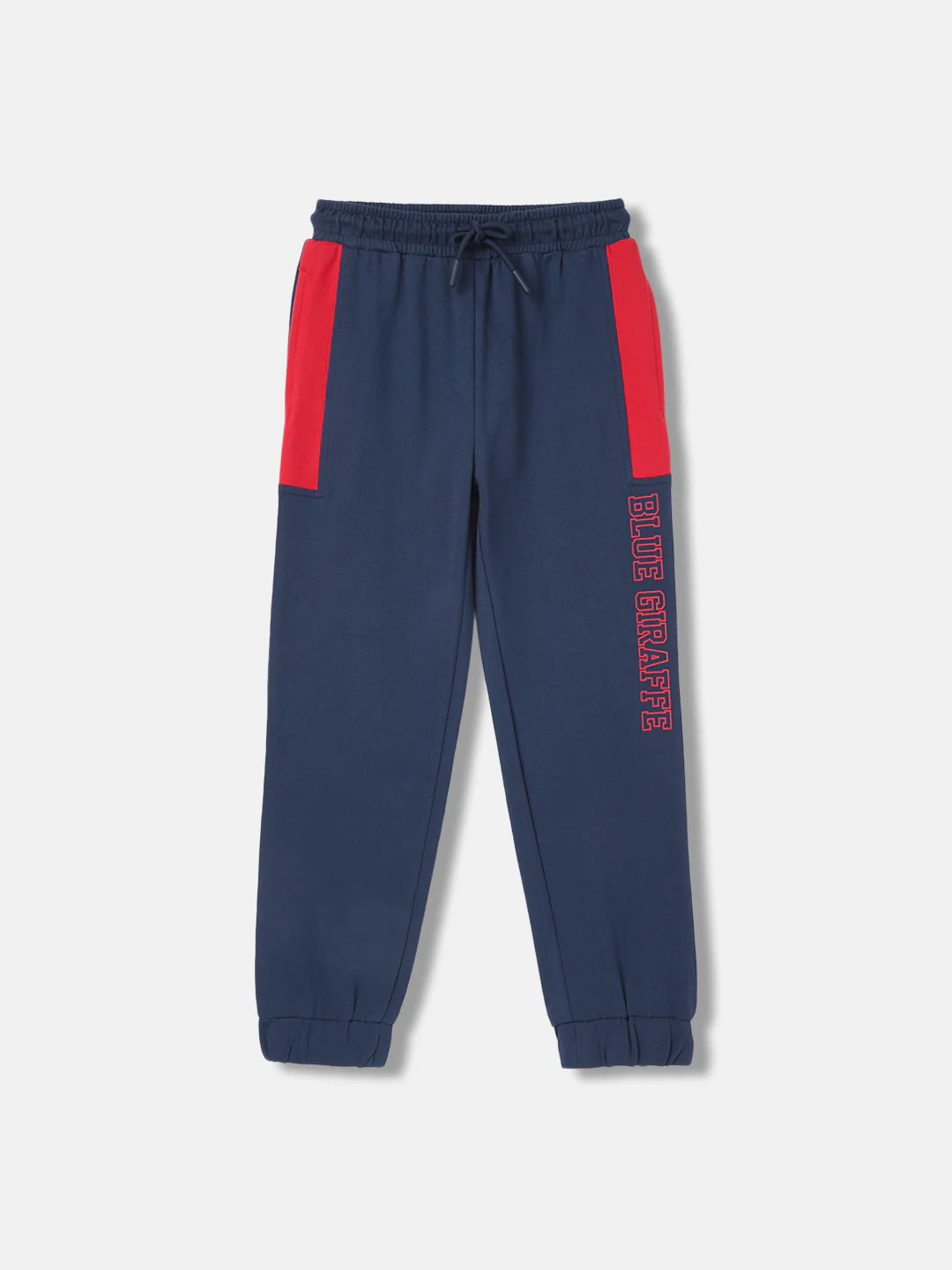 Blue Giraffe Boys Navy Blue Solid Jogger Fit Mid-Rise Jogger Style Track Pants