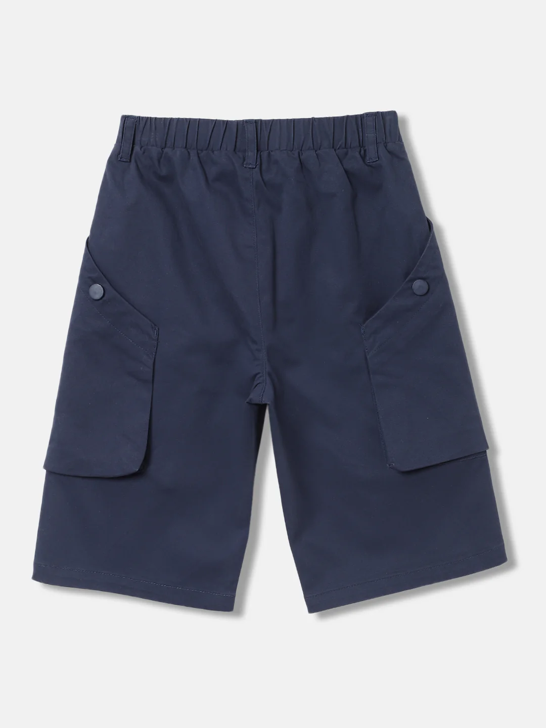 Blue Giraffe Boys Navy Blue Solid Regular Fit Shorts - Image 2