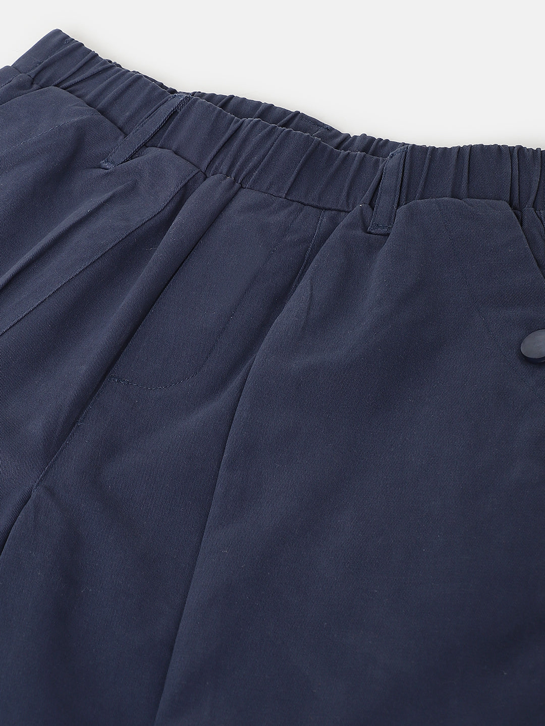 Blue Giraffe Boys Navy Blue Solid Regular Fit Shorts - Image 3