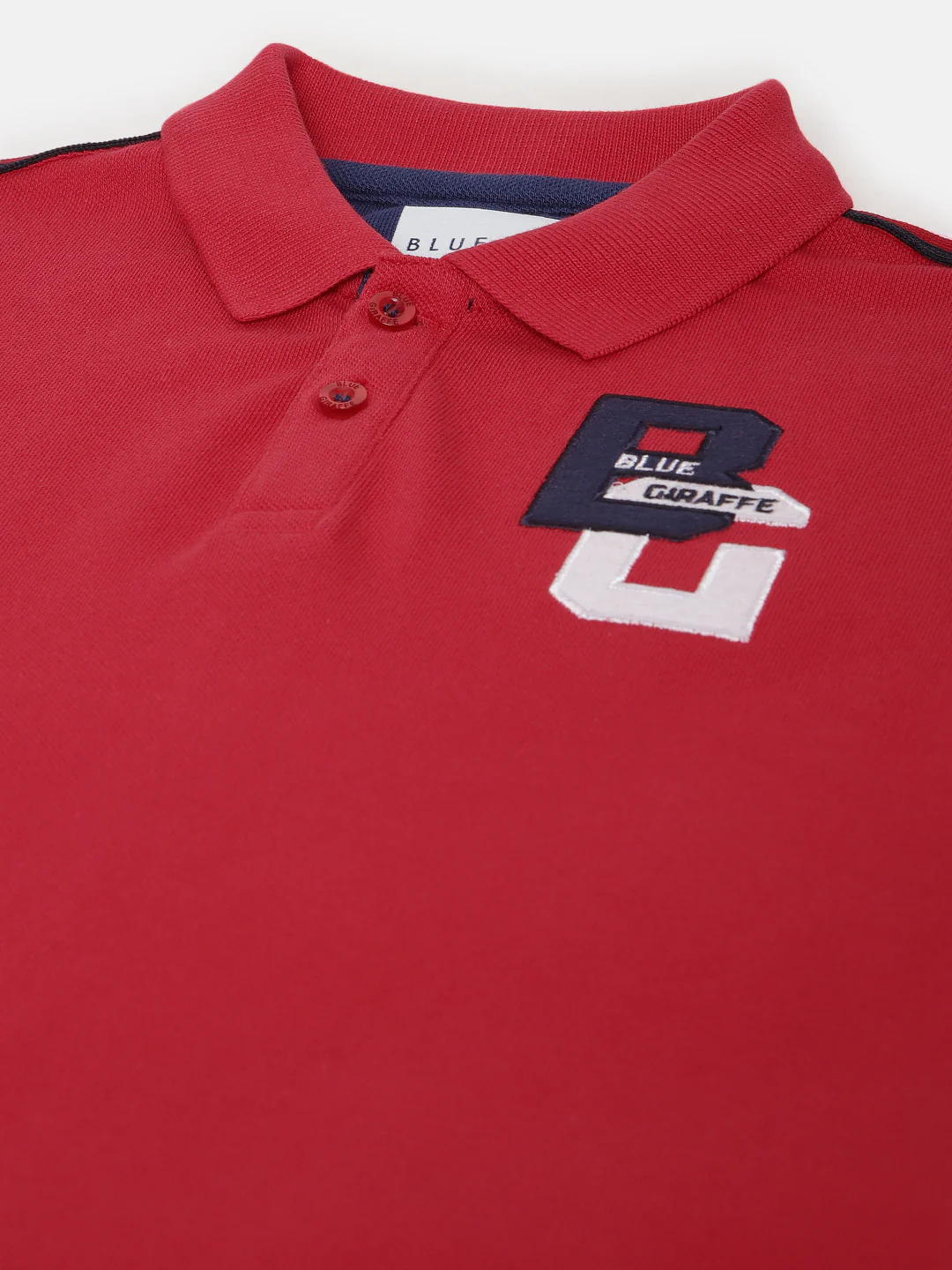 Blue Giraffe Boys Red Solid Polo Collar Short Sleeves Tshirt - Image 3