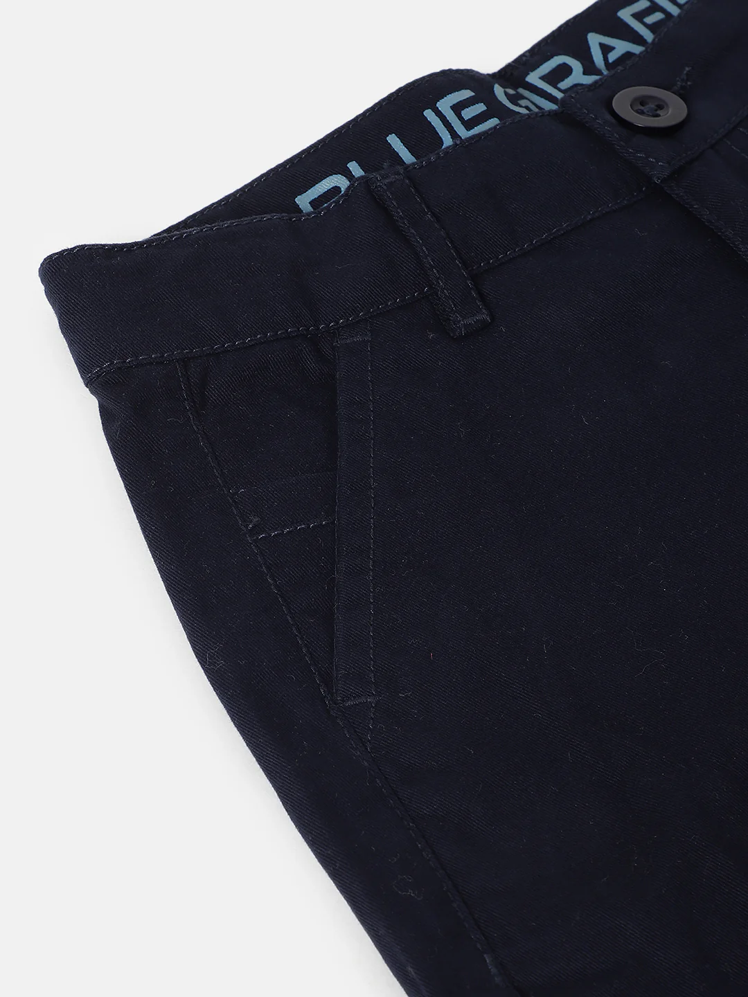Blue Giraffe Boys Navy Blue Solid Regular Fit Shorts - Image 4