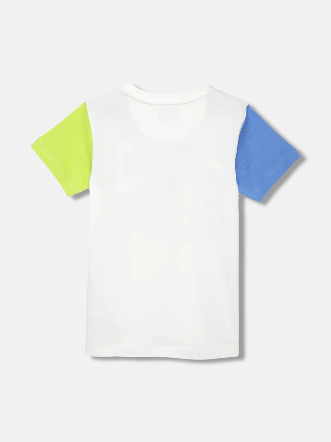Blue Giraffe Boys White Printed Round Neck Short Sleeves Tshirt - Image 2